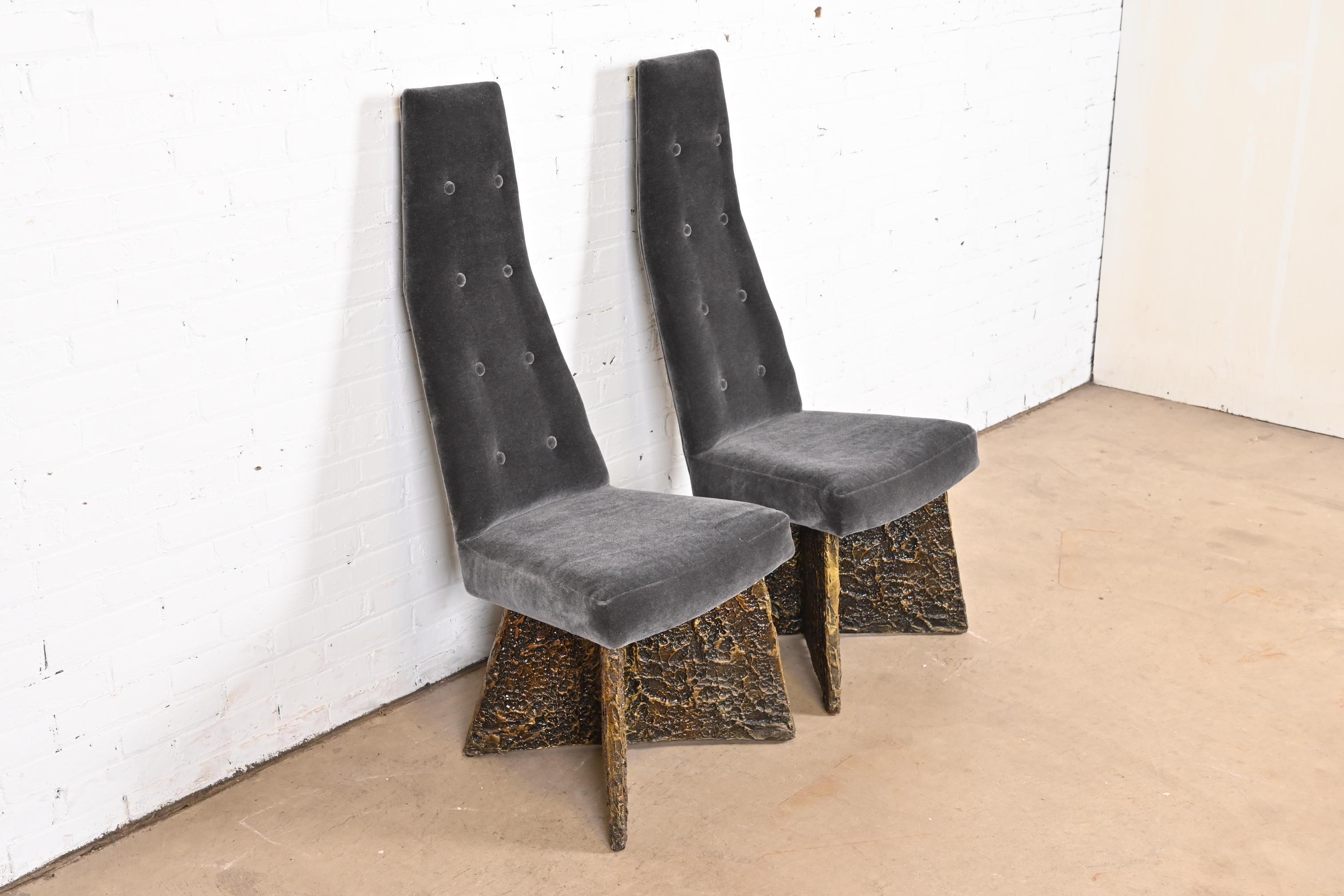 Adrian Pearsall Brutalistische Stühle mit hoher Rückenlehne, Mitte des Jahrhunderts, Paar im Angebot 2