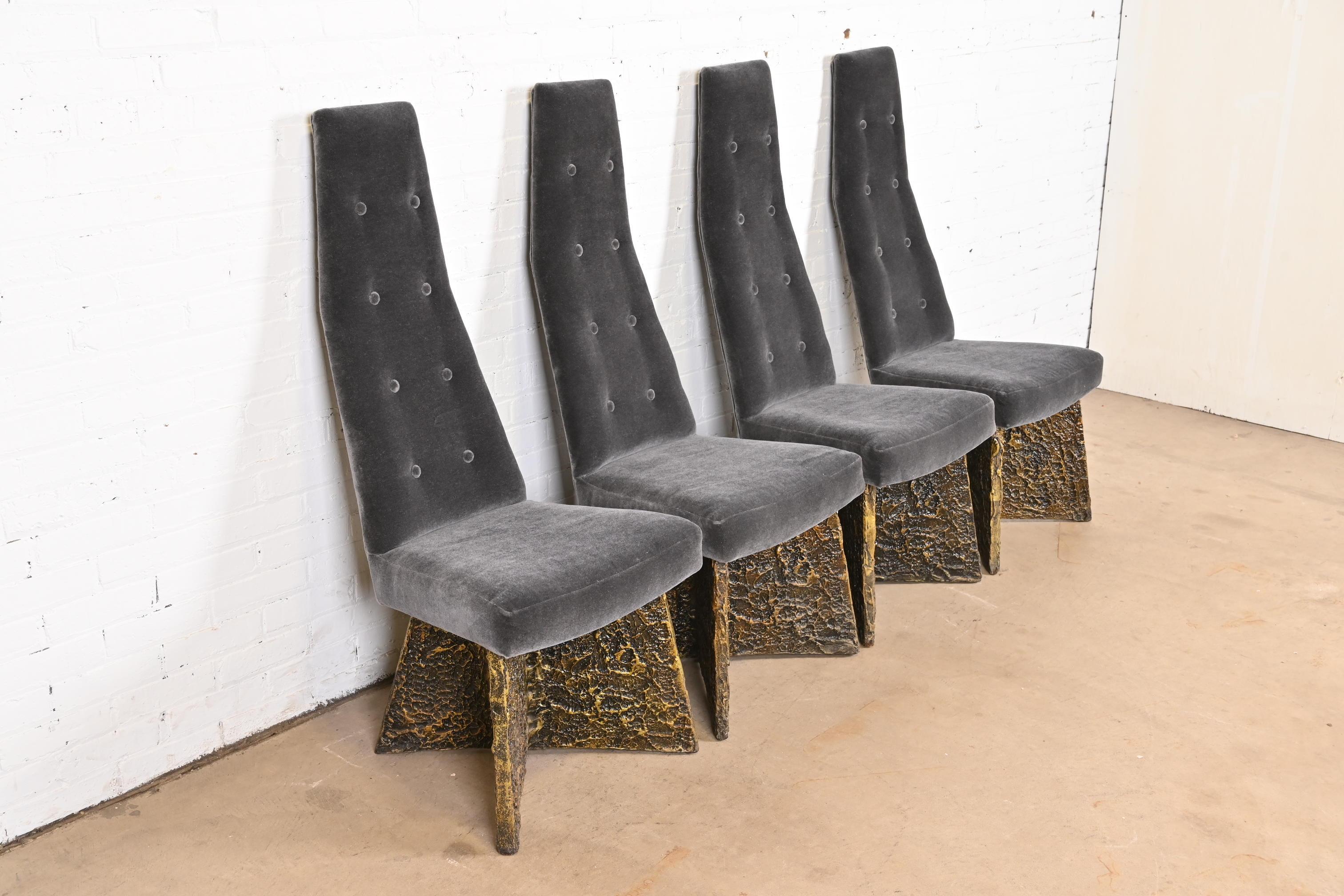 Mid-20th Century Adrian Pearsall Mid-Century Modern Brutalist High Back Dining Chairs For Sale