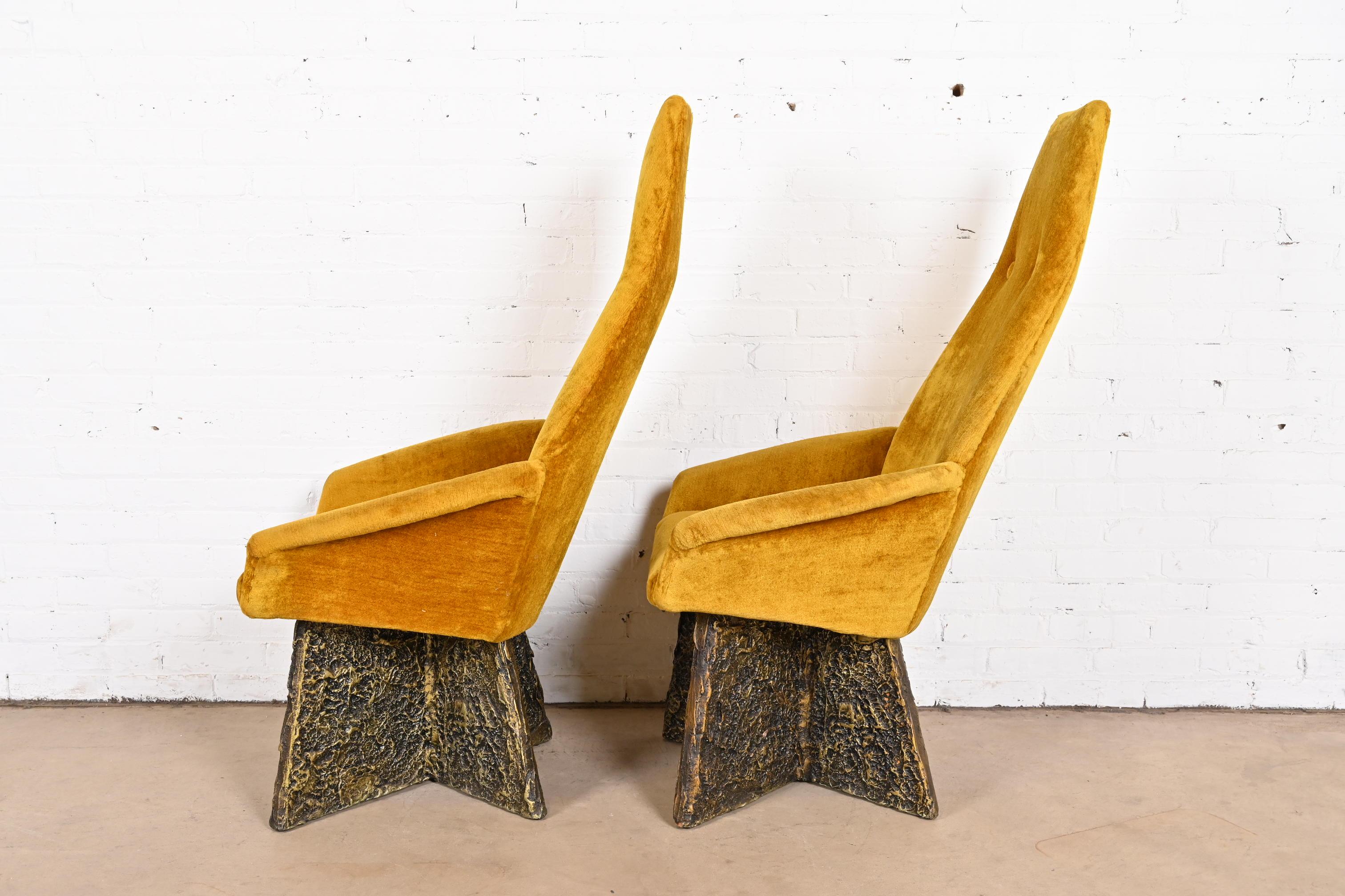 Adrian Pearsall Mid-Century Modern Brutalist High Back Lounge Chairs, Pair 6