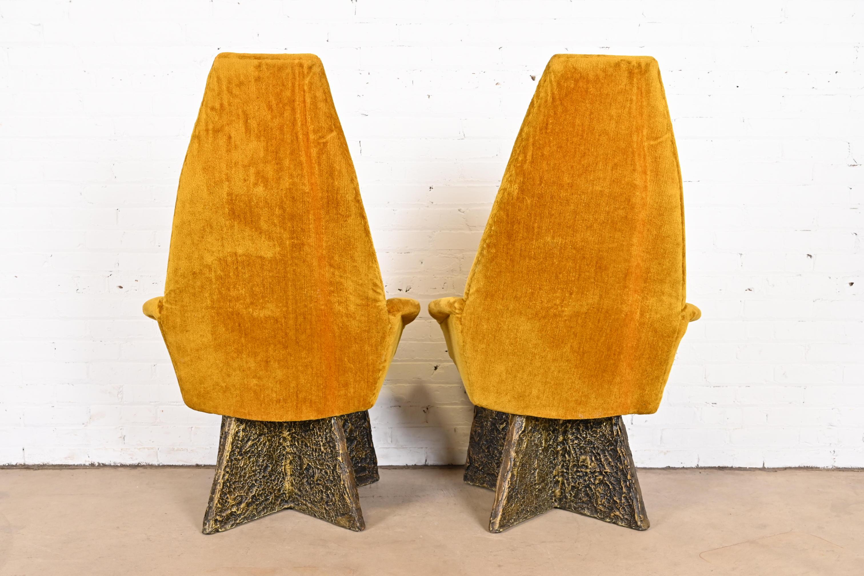 Adrian Pearsall Mid-Century Modern Brutalist High Back Lounge Chairs, Pair 10