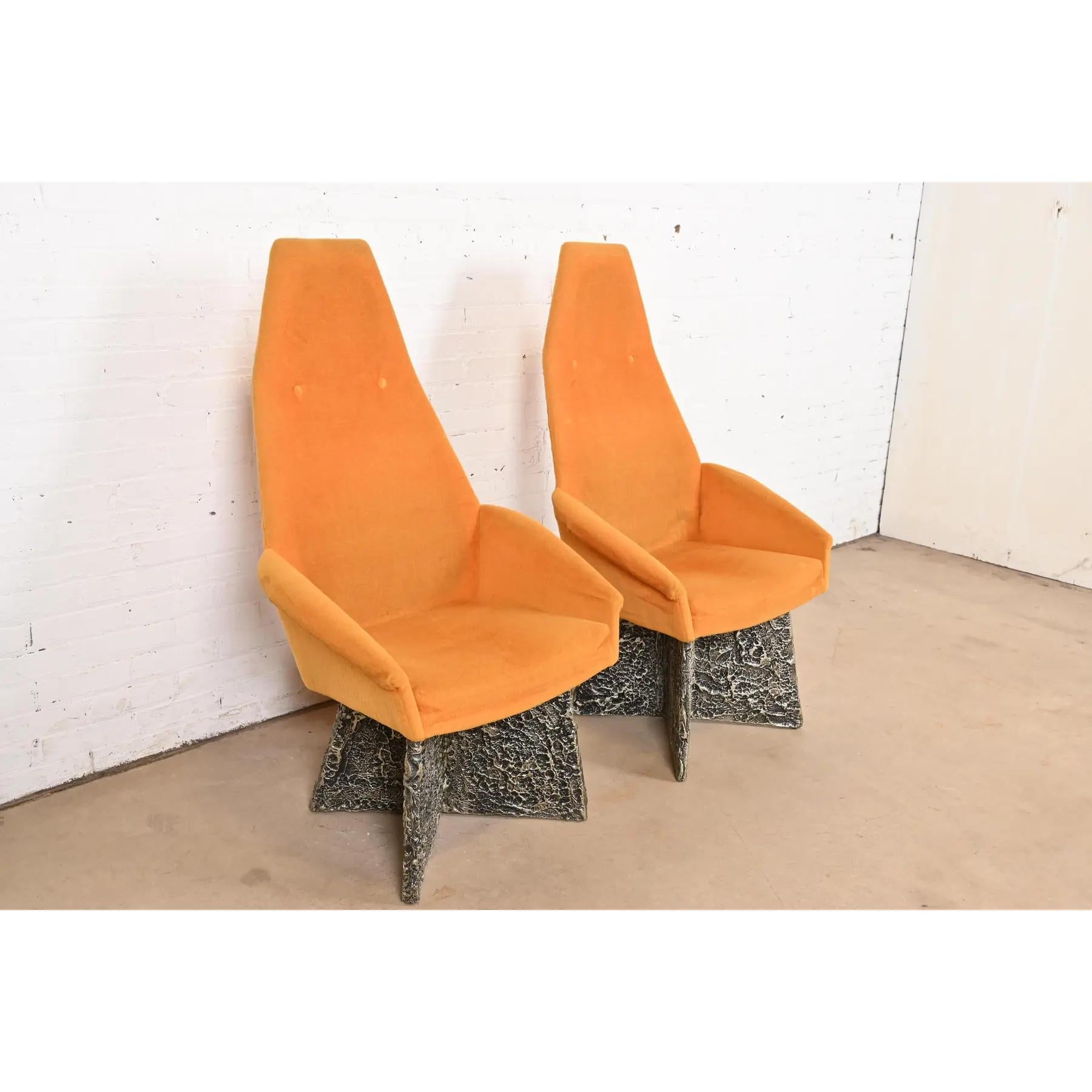 Adrian Pearsall Mid-Century Modern Brutalist High Back Lounge Chairs, Pair In Good Condition In South Bend, IN