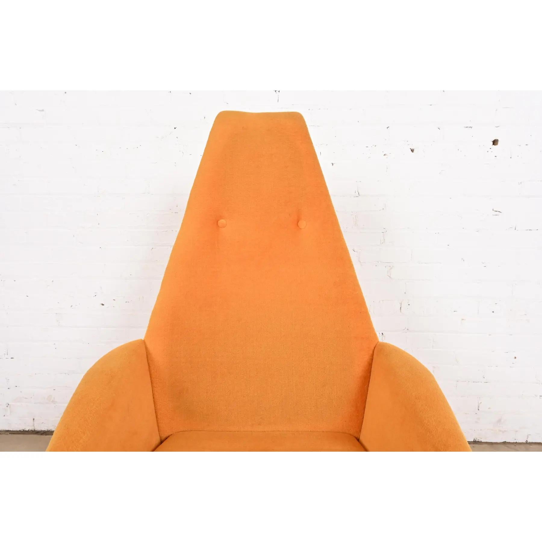 Adrian Pearsall Mid-Century Modern Brutalist High Back Lounge Chairs, Pair 2