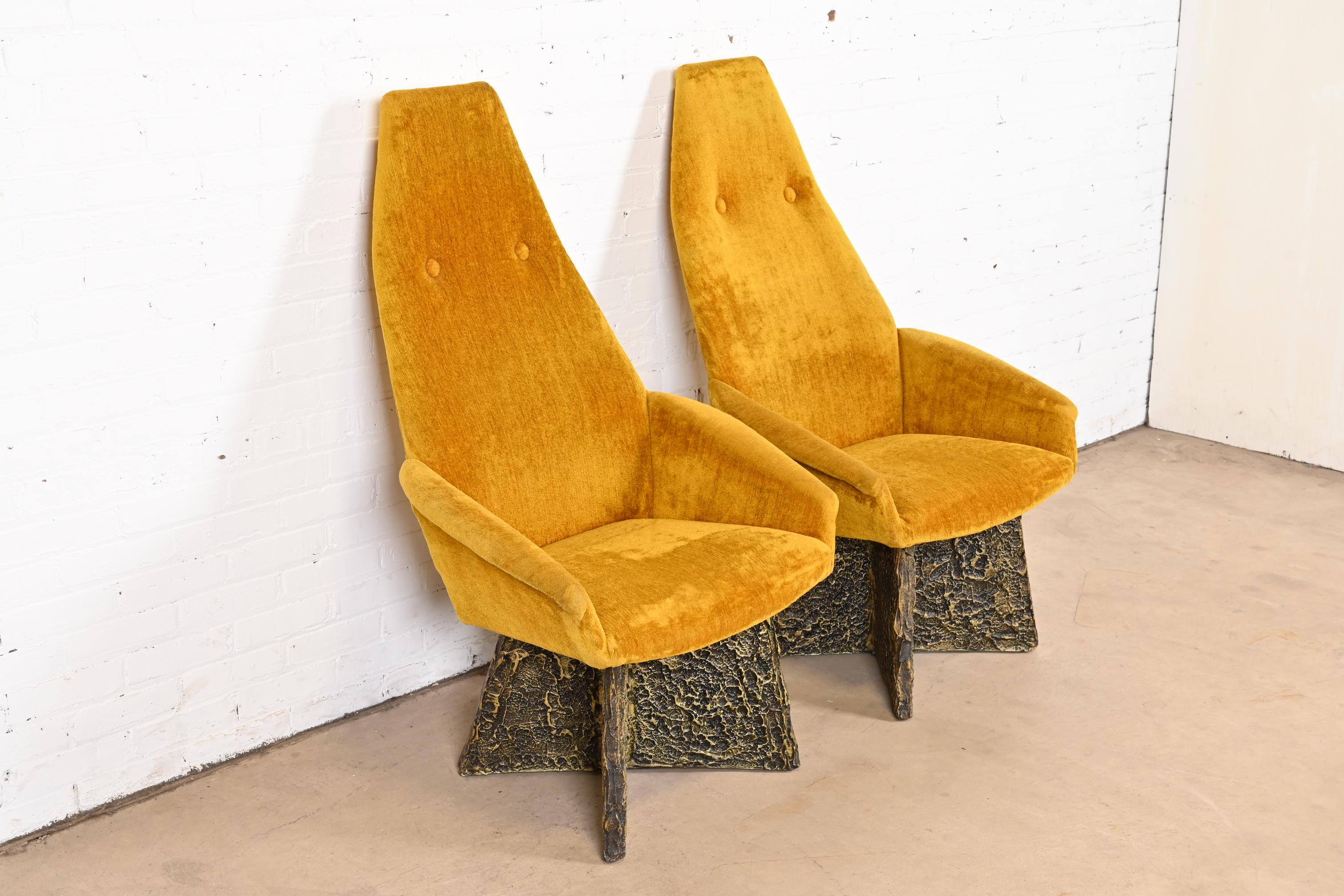 Adrian Pearsall Mid-Century Modern Brutalist High Back Lounge Chairs, Pair 3
