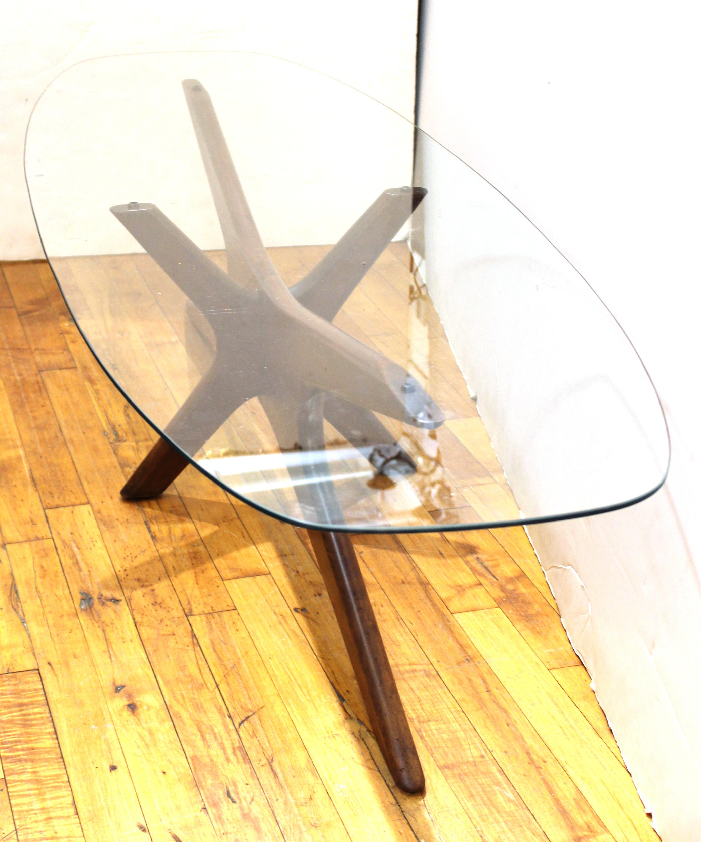 Adrian Pearsall MidCentury Modern Coffee Table with Glass Top at