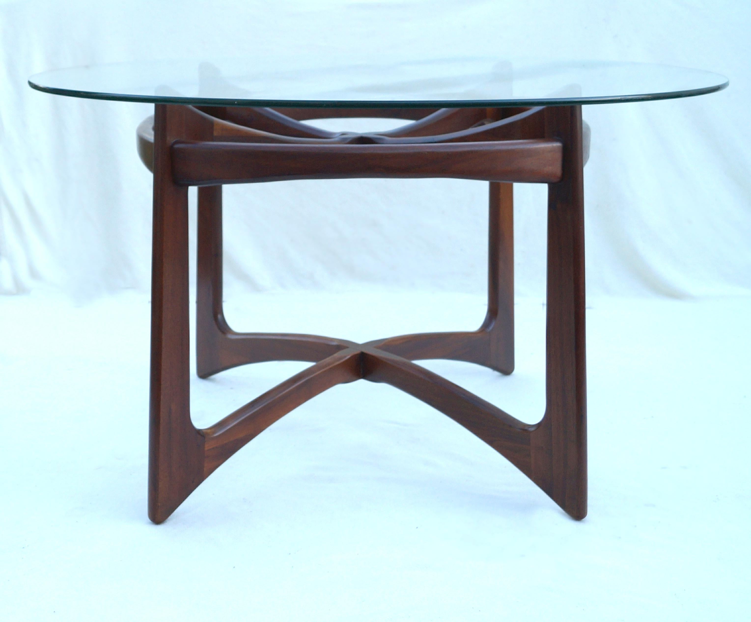Adrian Pearsall Mid-Century Modern Craft Assoc. Compass Walnut Dining Table Base For Sale 6