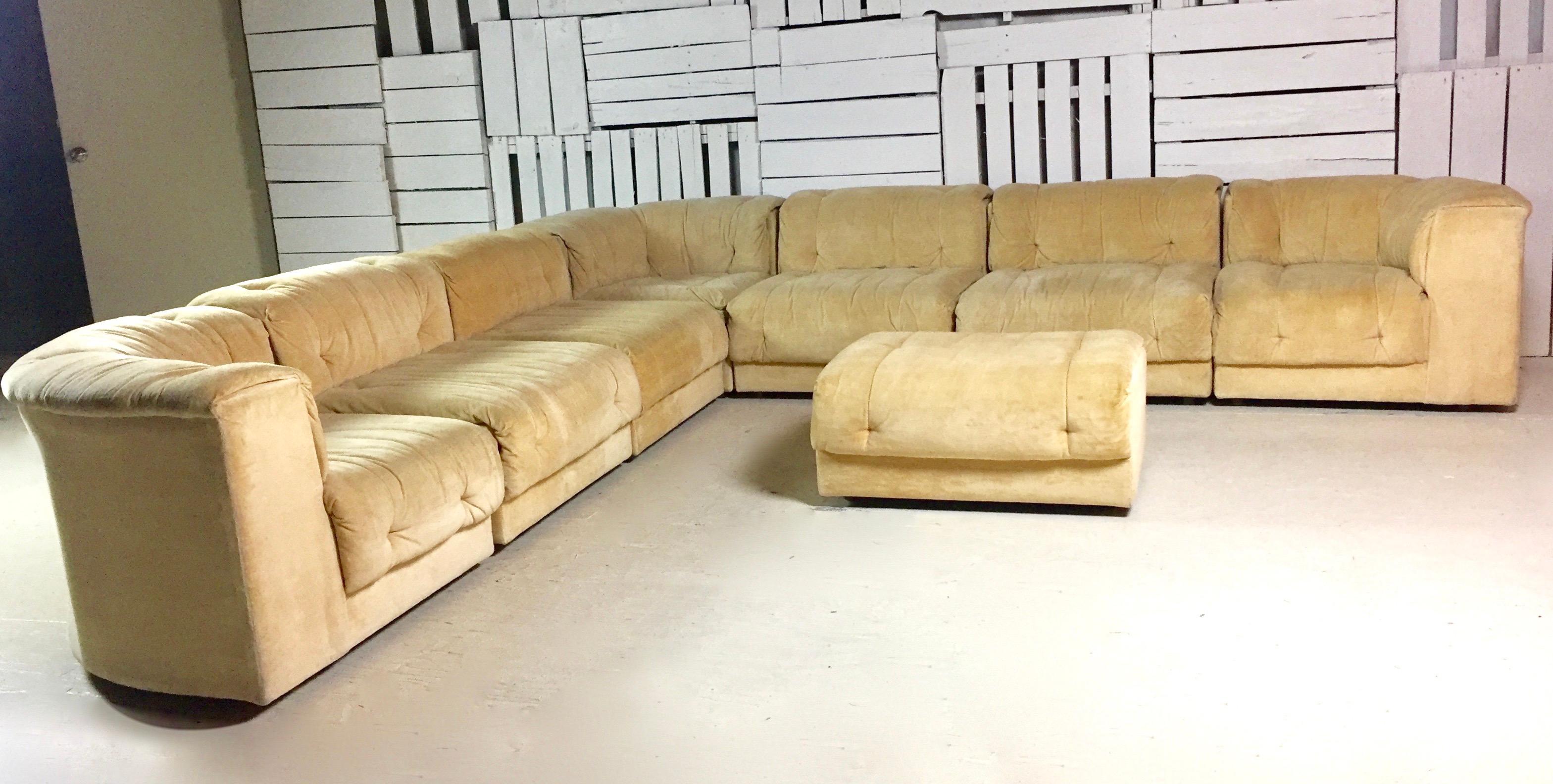 Adrian Pearsall Mid-Century Modern Craft Associates Suede Modular Sectional Sofa In Good Condition In West Hartford, CT