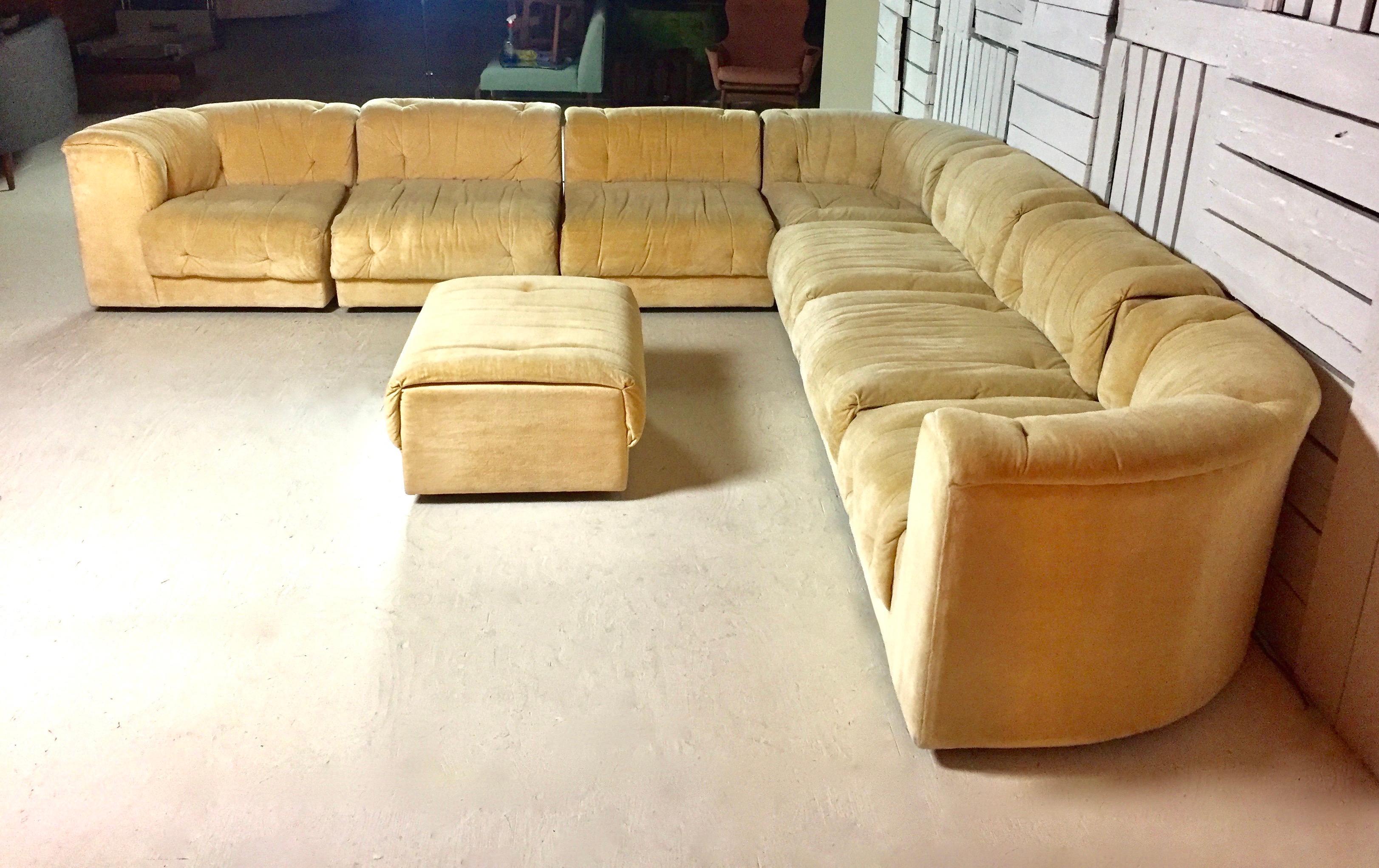 Fabric Adrian Pearsall Mid-Century Modern Craft Associates Suede Modular Sectional Sofa