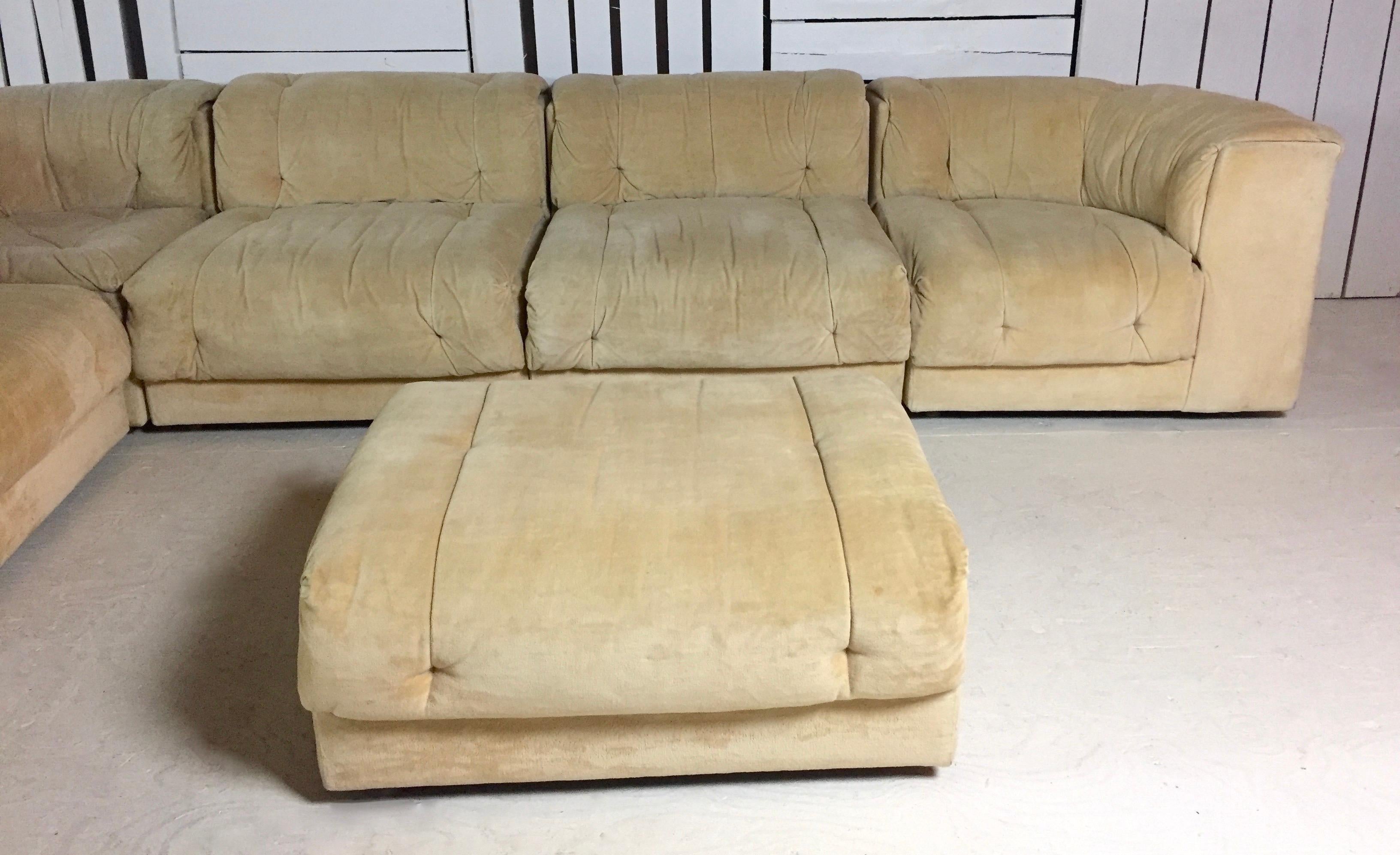 Adrian Pearsall Mid-Century Modern Craft Associates Suede Modular Sectional Sofa 1