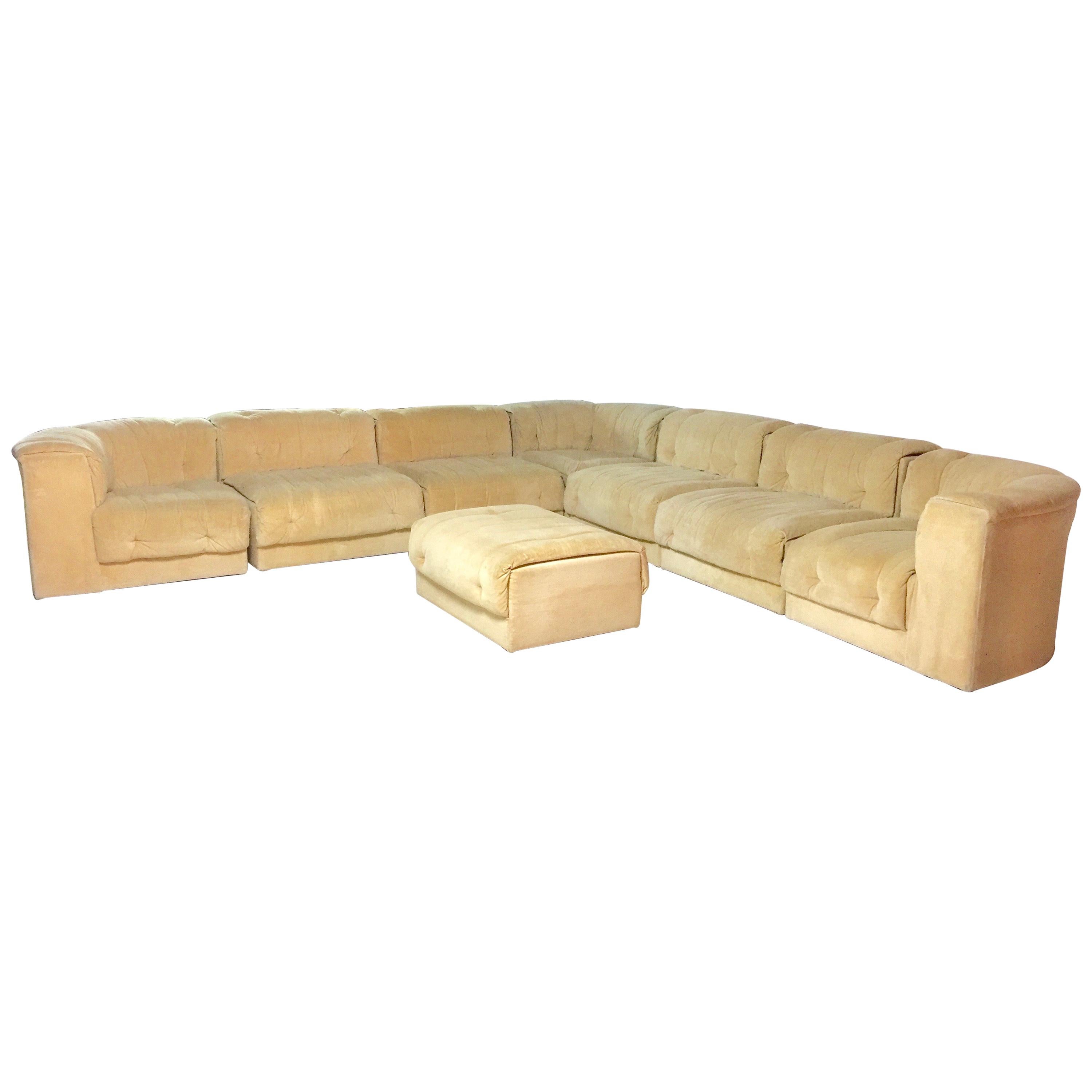 Adrian Pearsall Mid-Century Modern Craft Associates Suede Modular Sectional Sofa