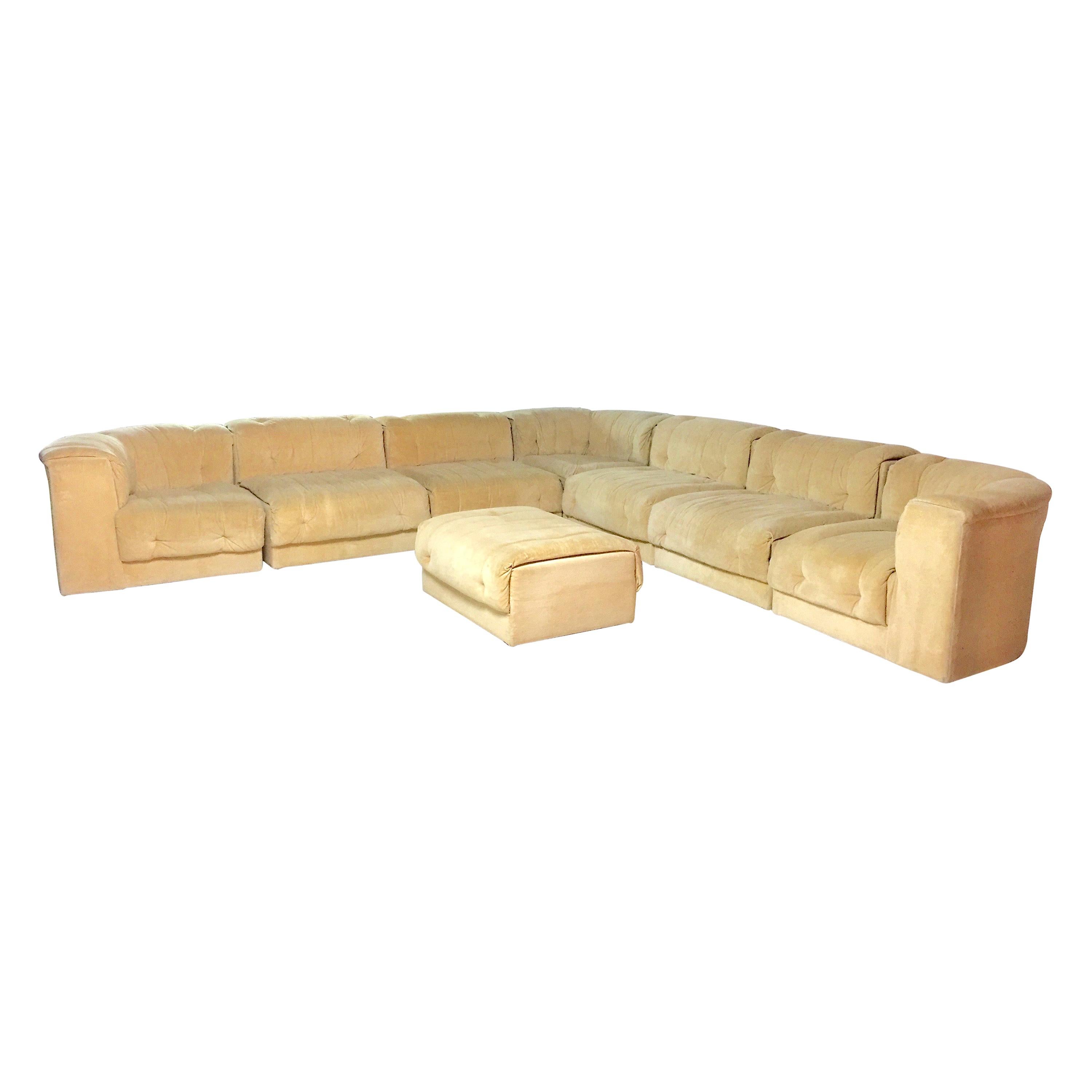 Adrian Pearsall Mid-Century Modern Craft Associates Suede Modular Sectional Sofa