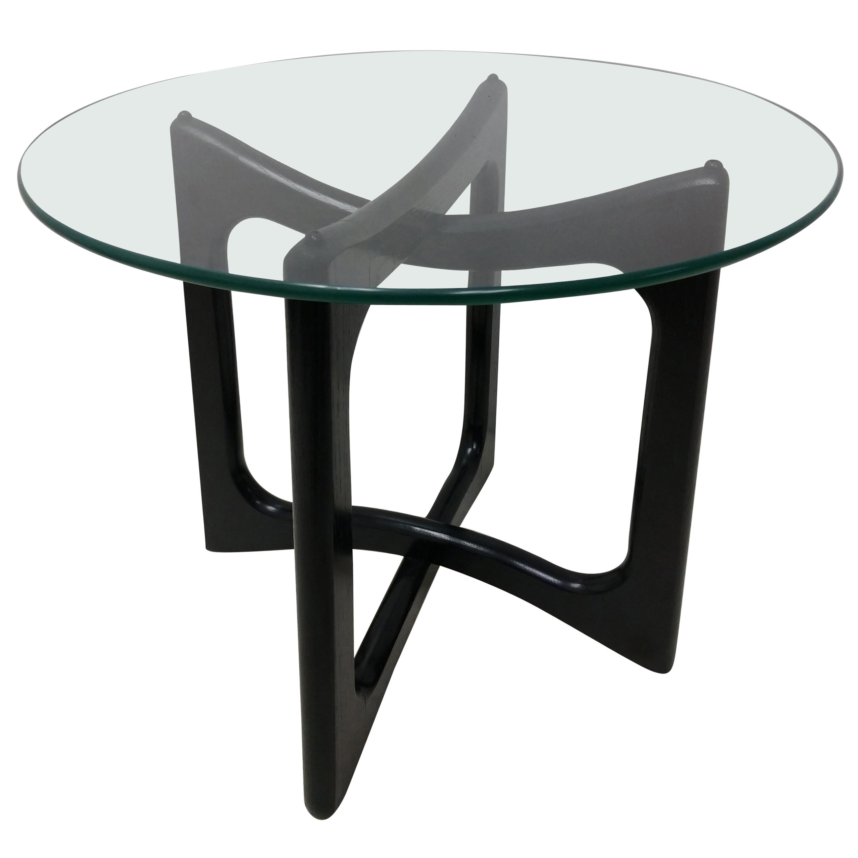 Adrian Pearsall Mid-Century Modern End Table in Black Lacquer