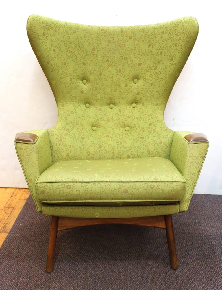 Adrian Pearsall Mid-Century Modern High Back Wing Chair at 1stDibs