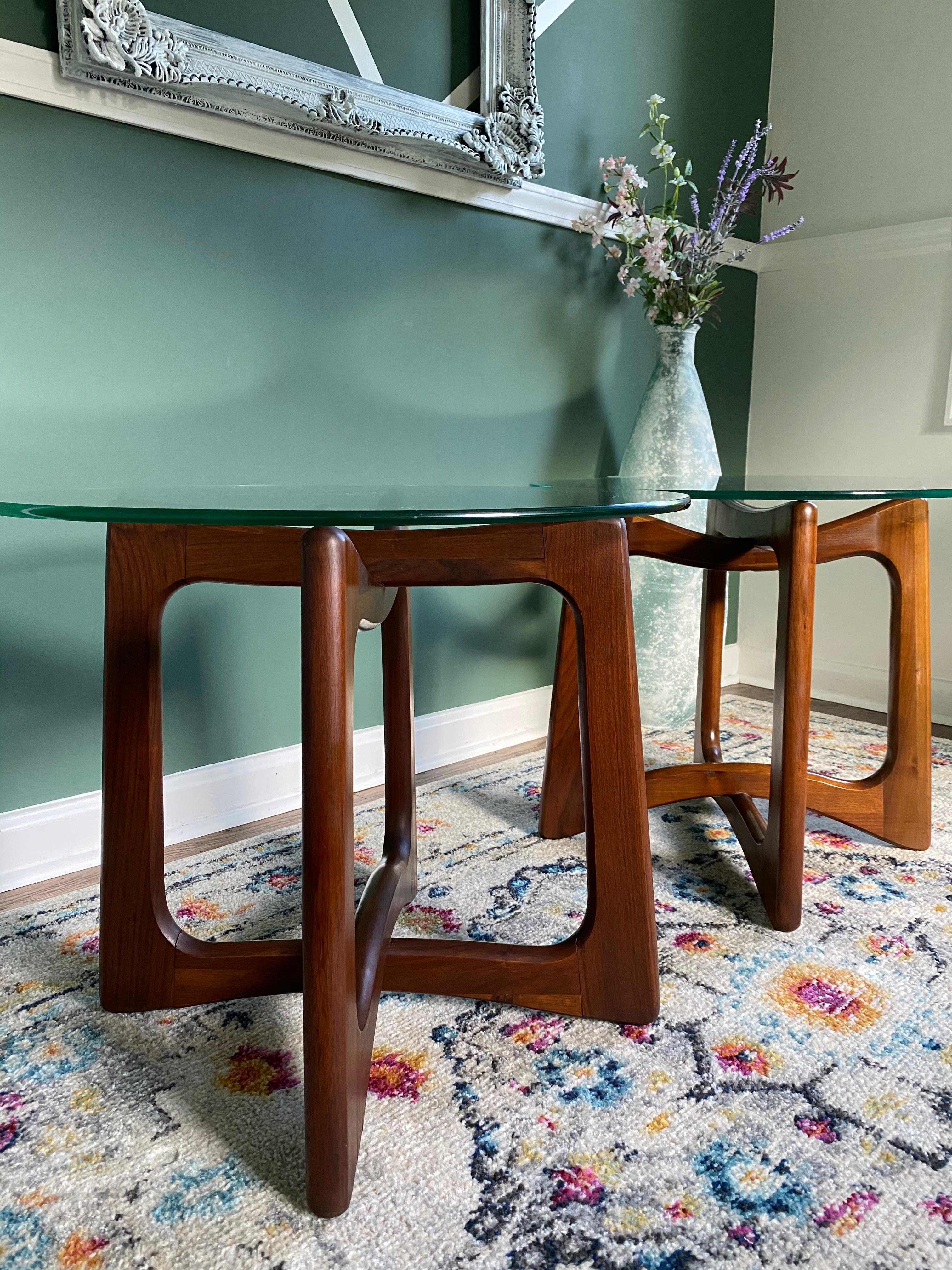 Mid-19th Century Adrian Pearsall Mid-Century Modern Sculptural Walnut Glass End Tables