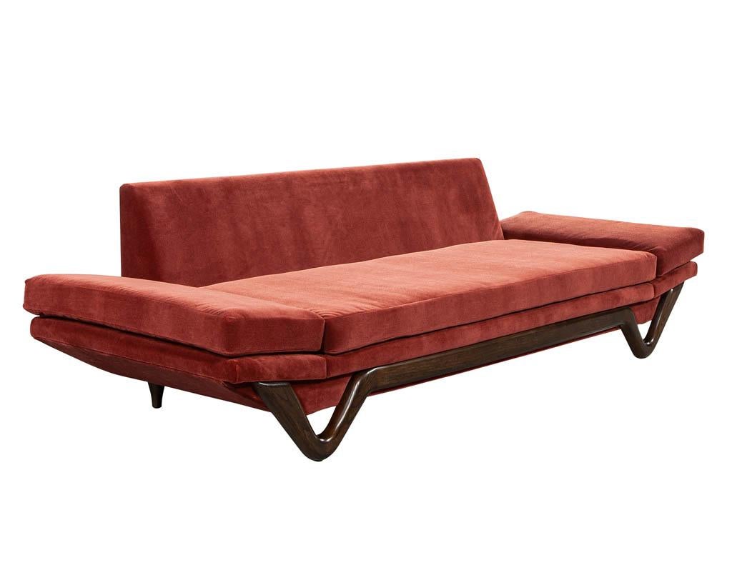 American Adrian Pearsall Mid-Century Modern Walnut Gondola Sofa For Sale
