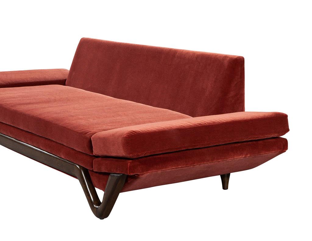 Mohair Adrian Pearsall Mid-Century Modern Walnut Gondola Sofa For Sale