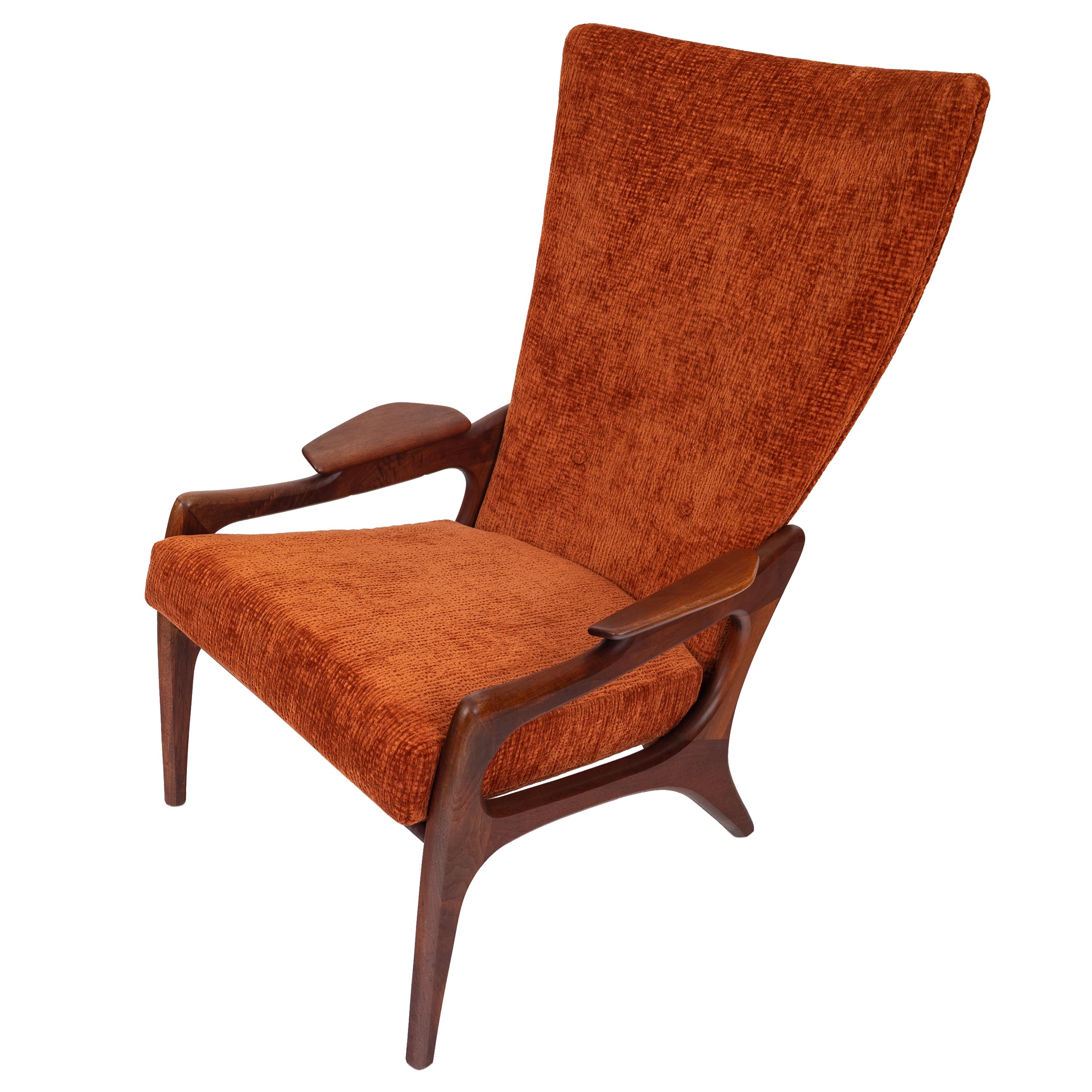 Adrian Pearsall Mid-Century Modern Walnut Lounge Armchair Craft Associates, 1960 5