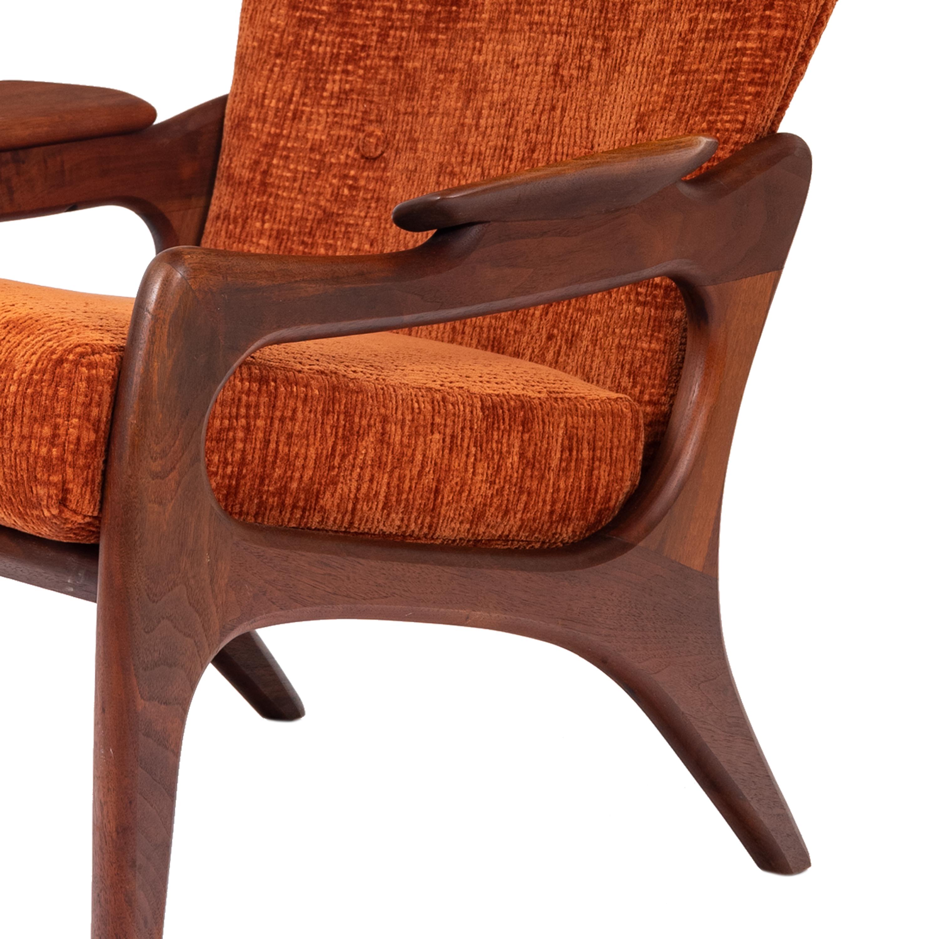 Adrian Pearsall Mid-Century Modern Walnut Lounge Armchair Craft Associates, 1960 8