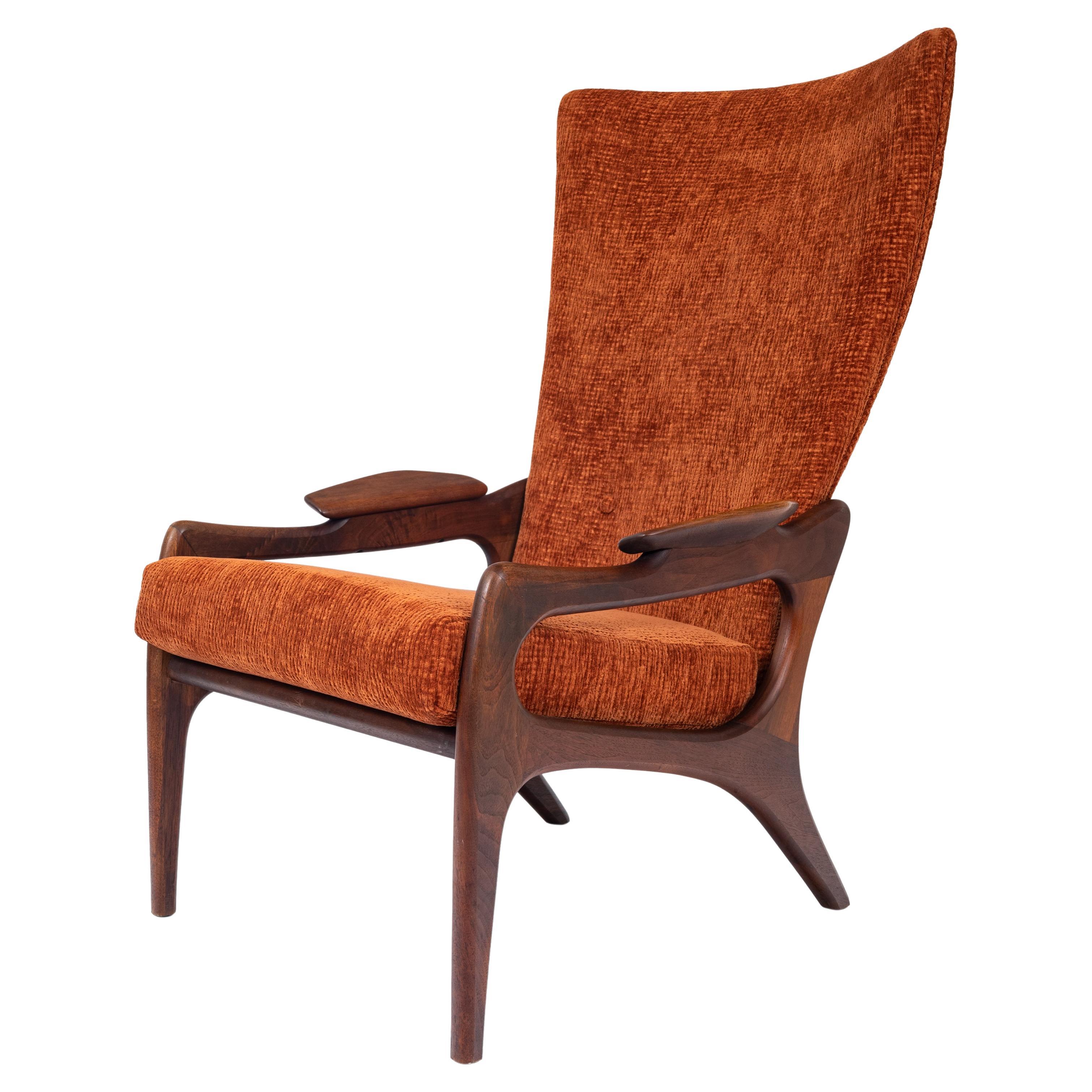 Adrian Pearsall Mid-Century Modern Walnut Lounge Armchair Craft Associates, 1960