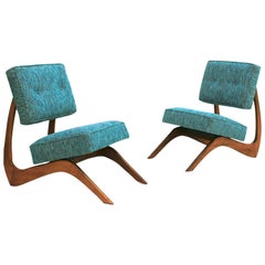 Adrian Pearsall Mid-Century Modern Walnut Pair of American Lounge Chairs Adrian Pearsall Mid-Century Modern Walnut Pair of American Lounge Chairs
