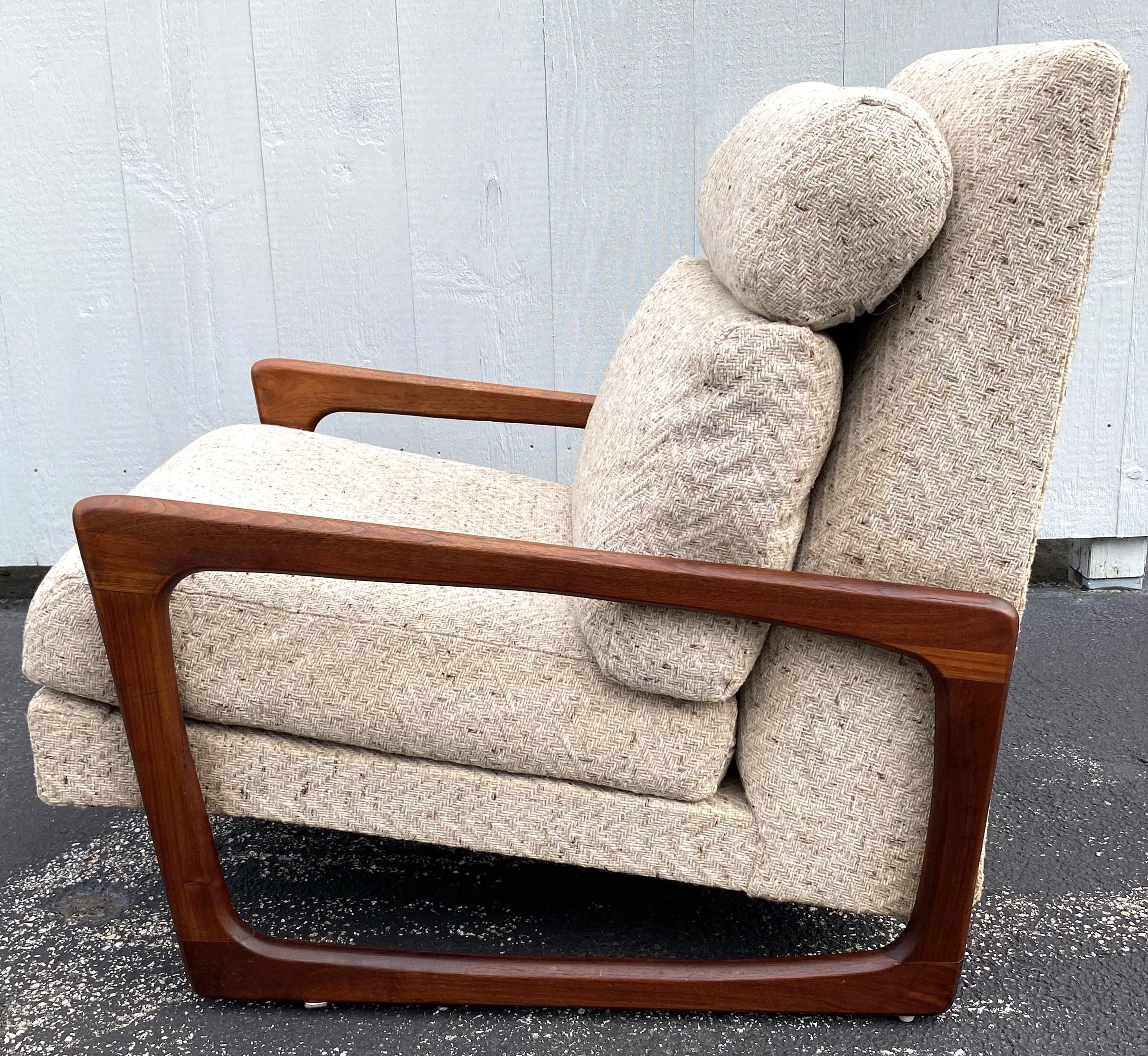 Mid-Century Modern Adrian Pearsall Mid Century Modern Walnut Upholstered Arm Lounge Chair For Sale