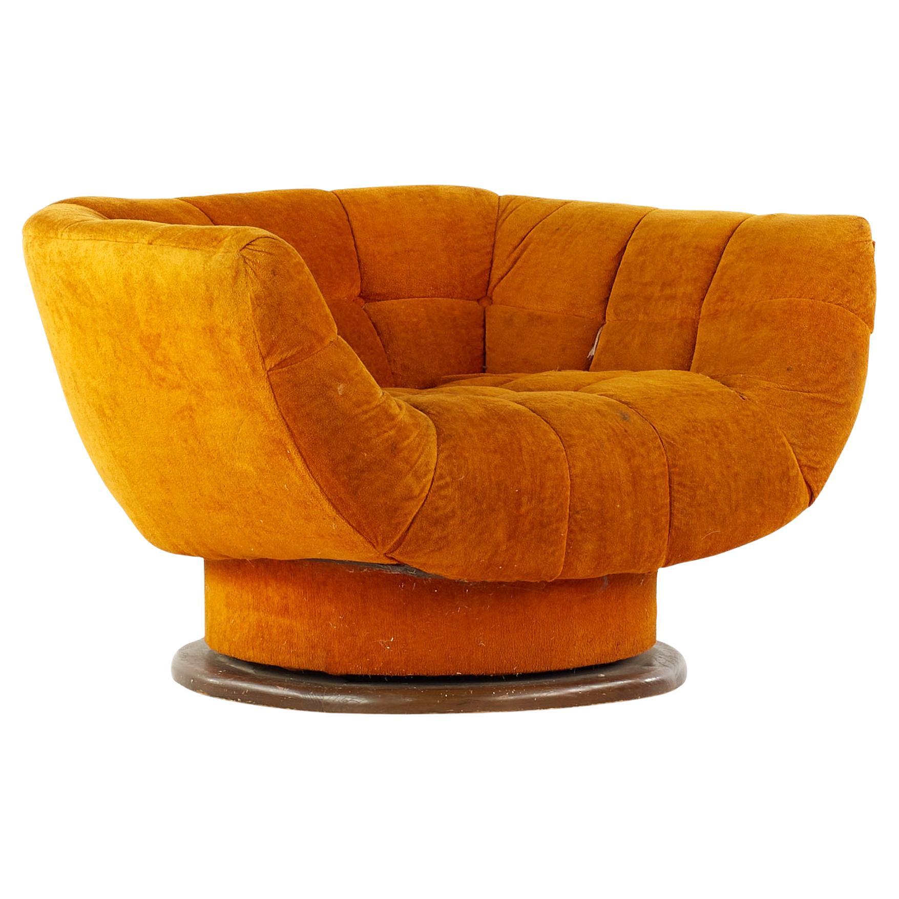 Fantastic Pair of Adrian Pearsall Tall Back Swivel King Chair Mid