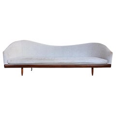 Adrian Pearsall Mid-century Upholstered Cloud Sofa with Walnut Frame