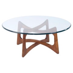 Adrian Pearsall Couchtisch aus Nussbaum und Glas aus der Mitte des Jahrhunderts