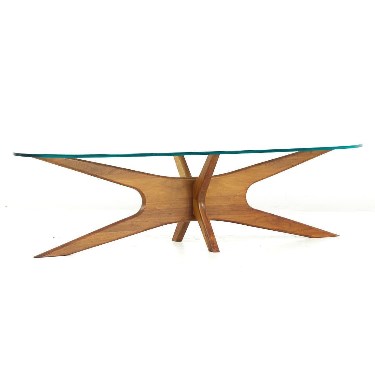 Adrian Pearsall mid-century walnut jacks coffee table.

This coffee table measures: 59.25 wide x 20 deep x 16 inches high.

All pieces of furniture can be had in what we call restored vintage condition. That means the piece is restored upon