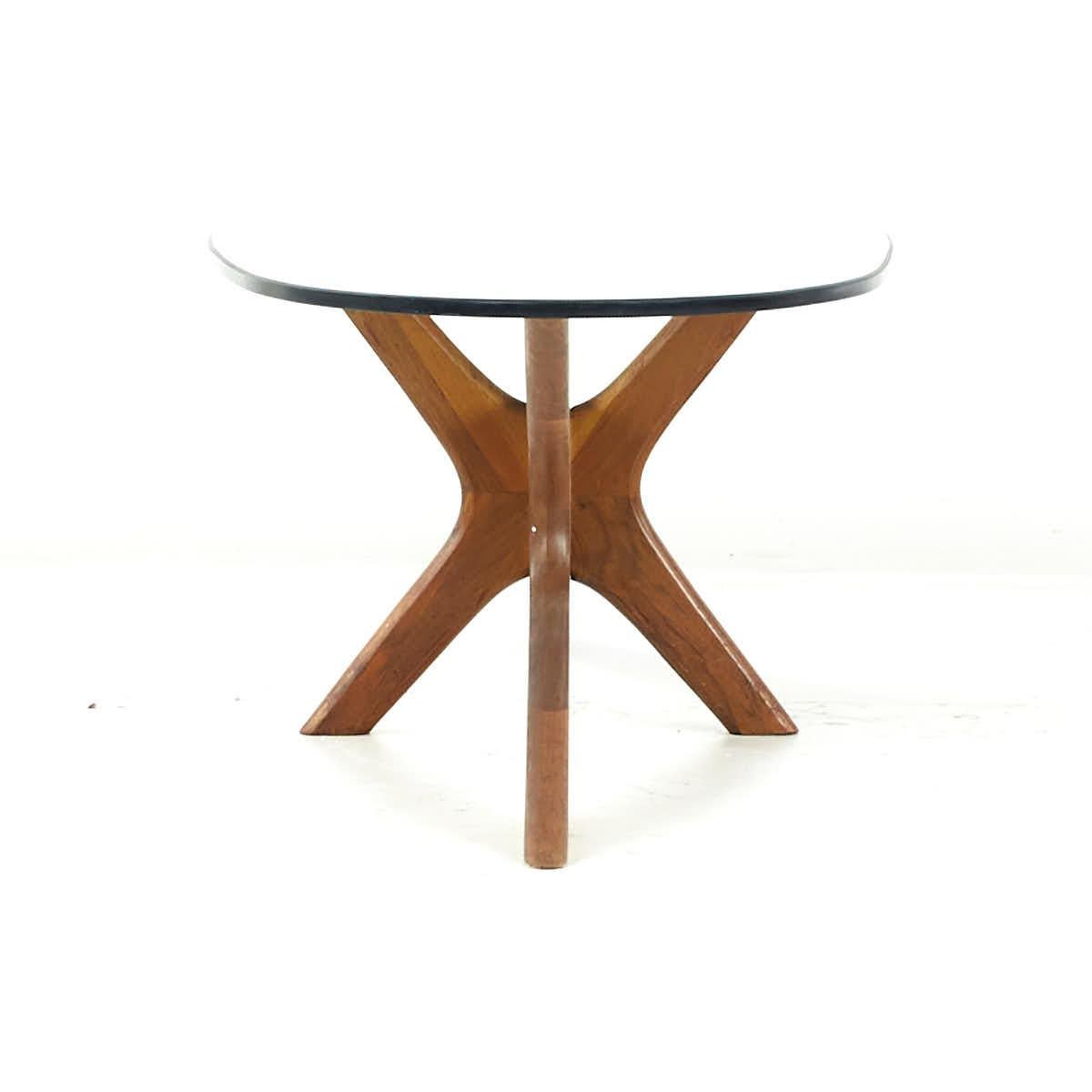 American Adrian Pearsall Mid Century Walnut and Glass Jacks Coffee Table For Sale