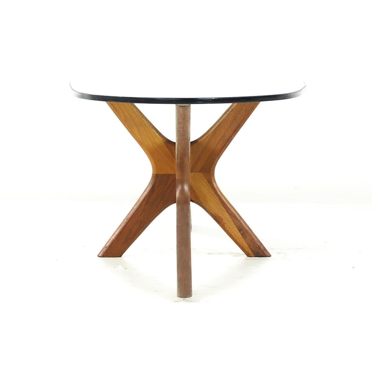 Adrian Pearsall Mid Century Walnut and Glass Jacks Coffee Table In Good Condition For Sale In Countryside, IL