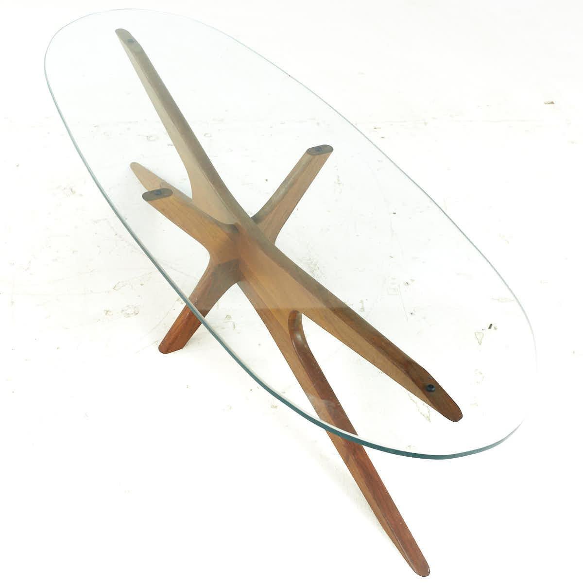 Adrian Pearsall Mid Century Walnut and Glass Jacks Coffee Table For Sale 3