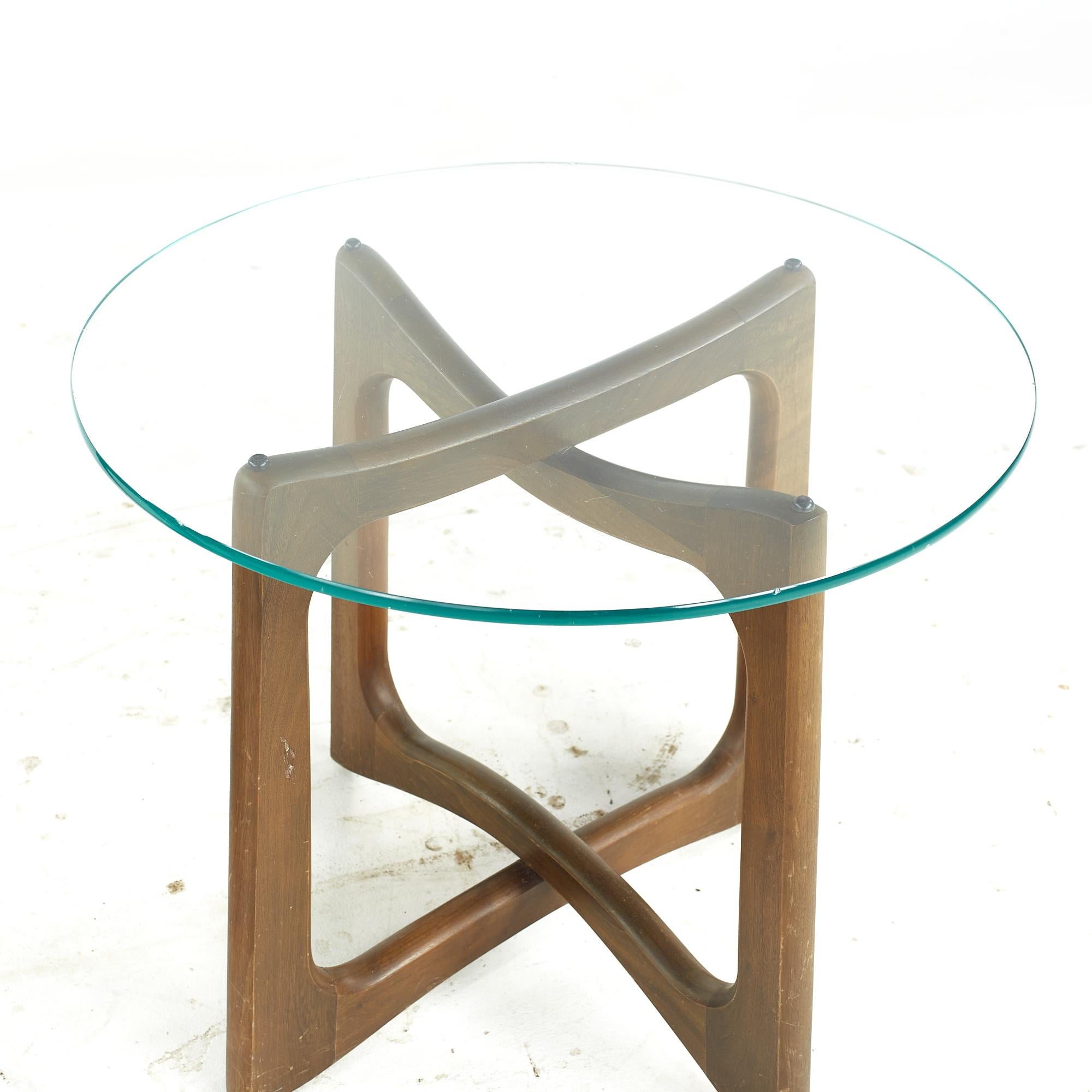 Adrian Pearsall Midcentury Walnut and Glass Side Tables, Pair For Sale 4