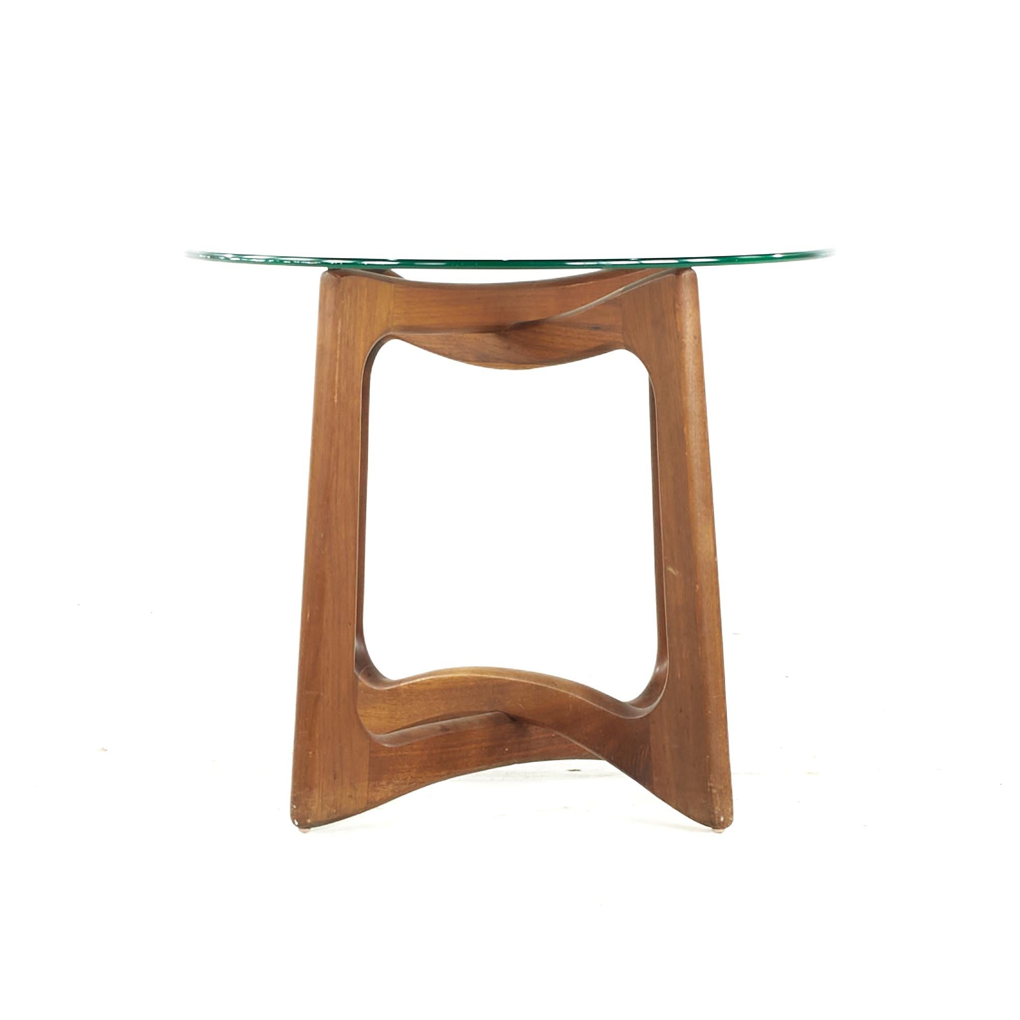 Adrian Pearsall Midcentury Walnut and Glass Side Tables, Pair For Sale 1