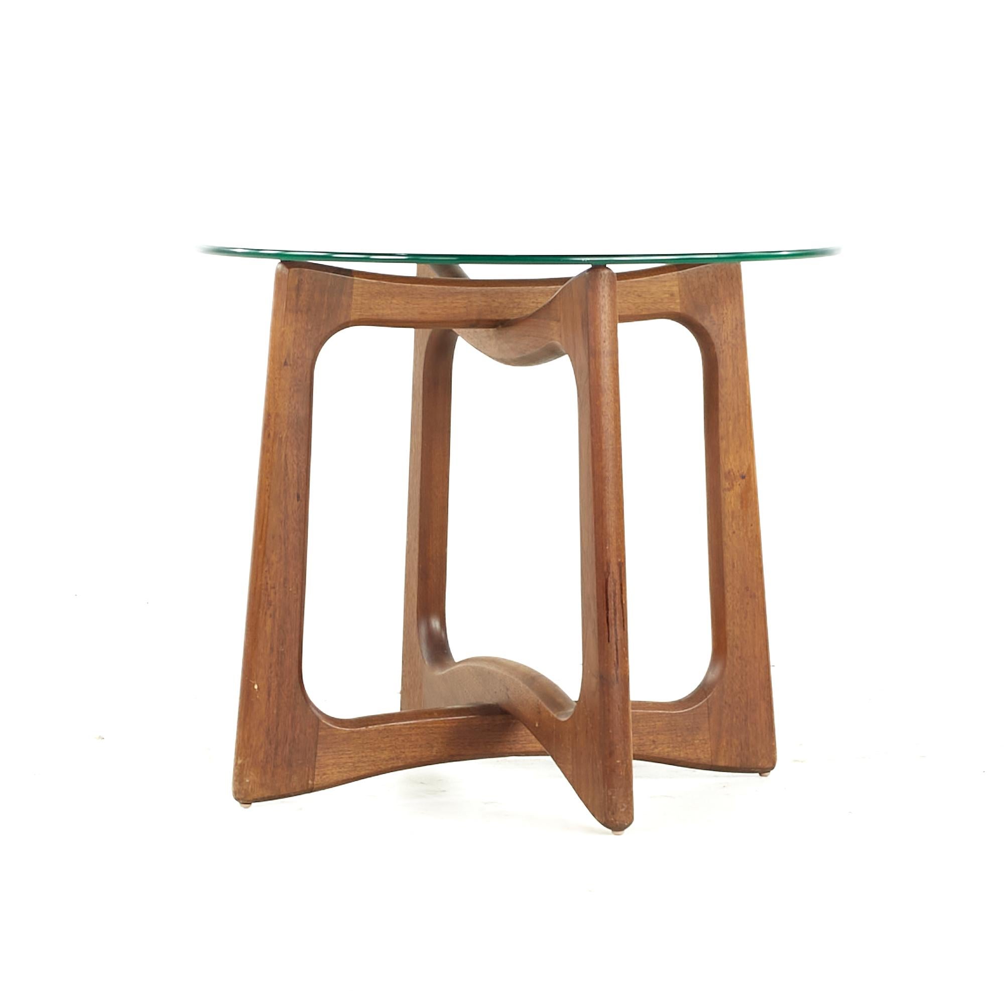 Adrian Pearsall Midcentury Walnut and Glass Side Tables, Pair For Sale 2