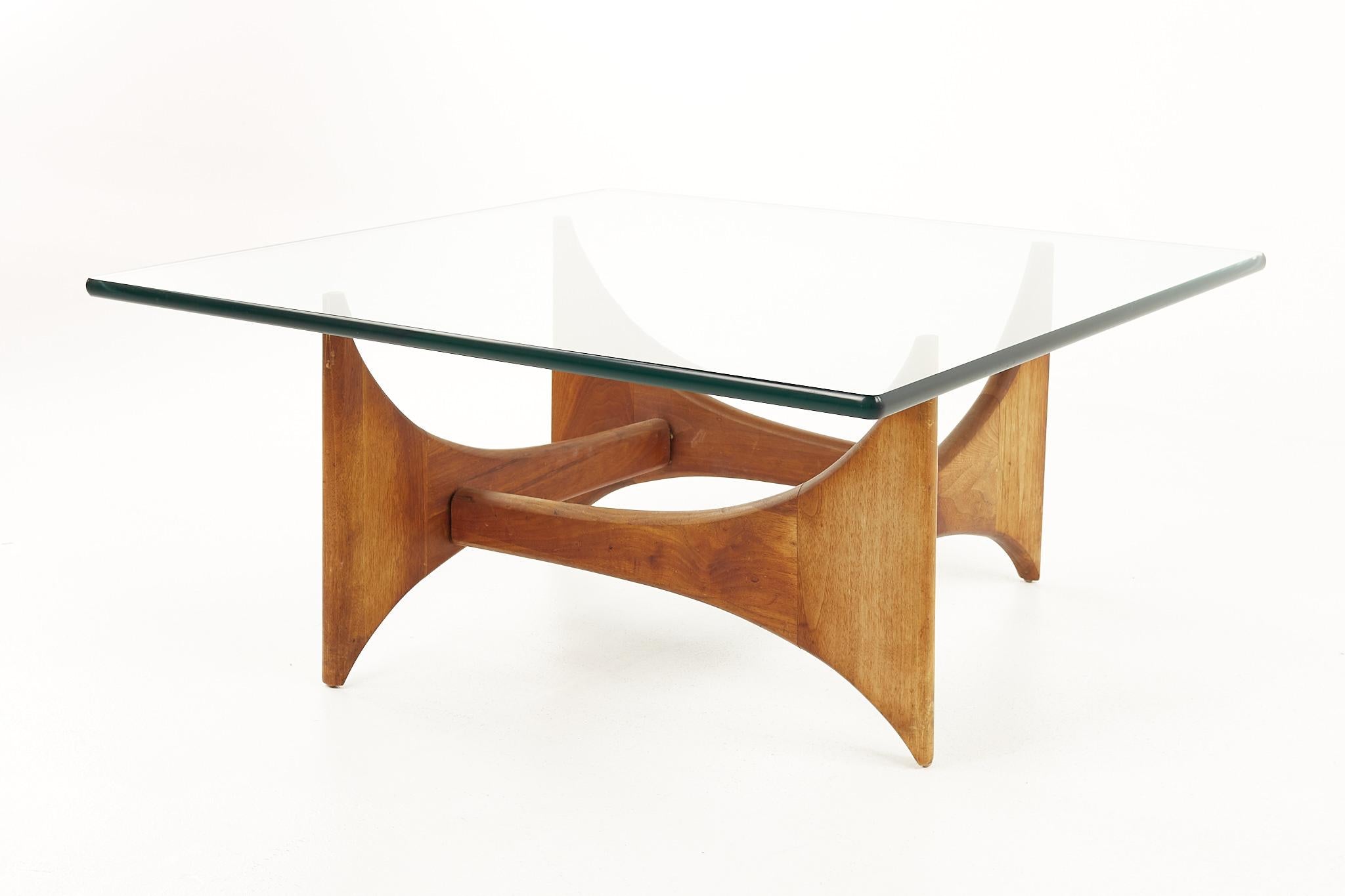 Mid-Century Modern Adrian Pearsall Mid Century Walnut and Glass Square Coffee Table