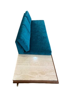 Adrian Pearsall Mid Century Walnut and Marble Sofa