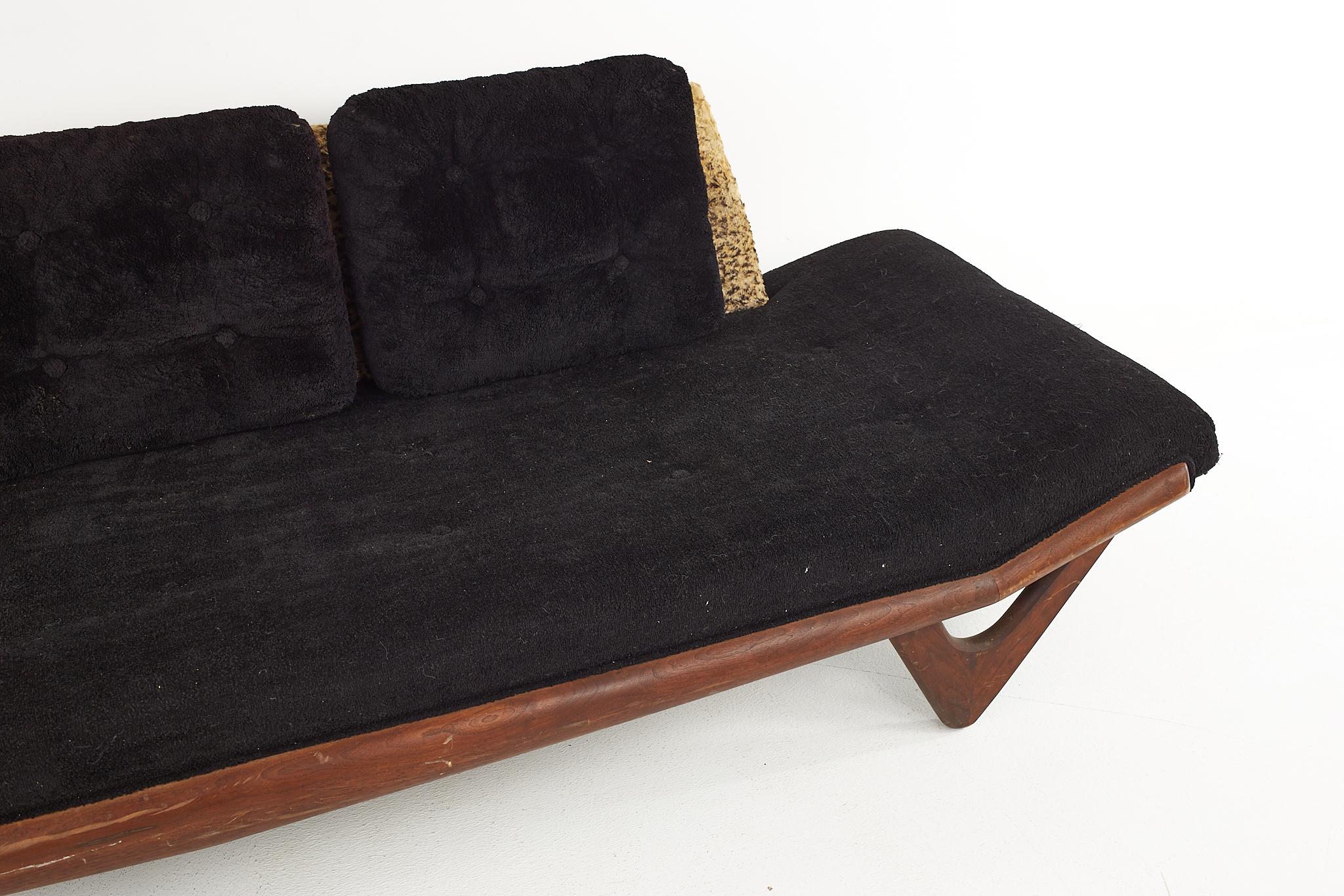 Adrian Pearsall Mid Century Walnut Gondola Sofa For Sale 3