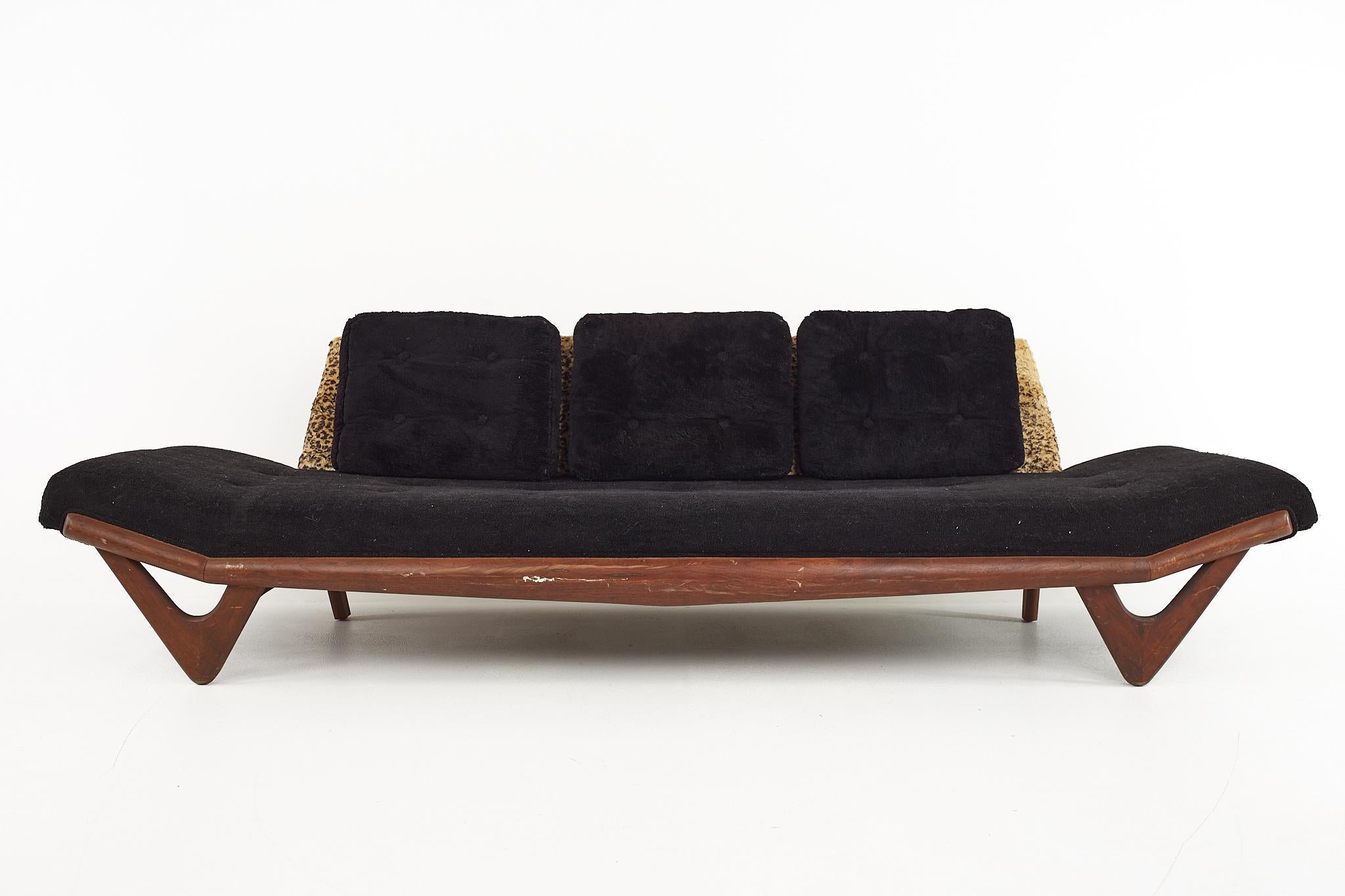 Adrian Pearsall Mid Century Walnut Gondola Sofa

The sofa measures: 103 wide x 33 deep x 27 high, with a seat height of 16 inches

All pieces of furniture can be had in what we call restored vintage condition. That means the piece is restored