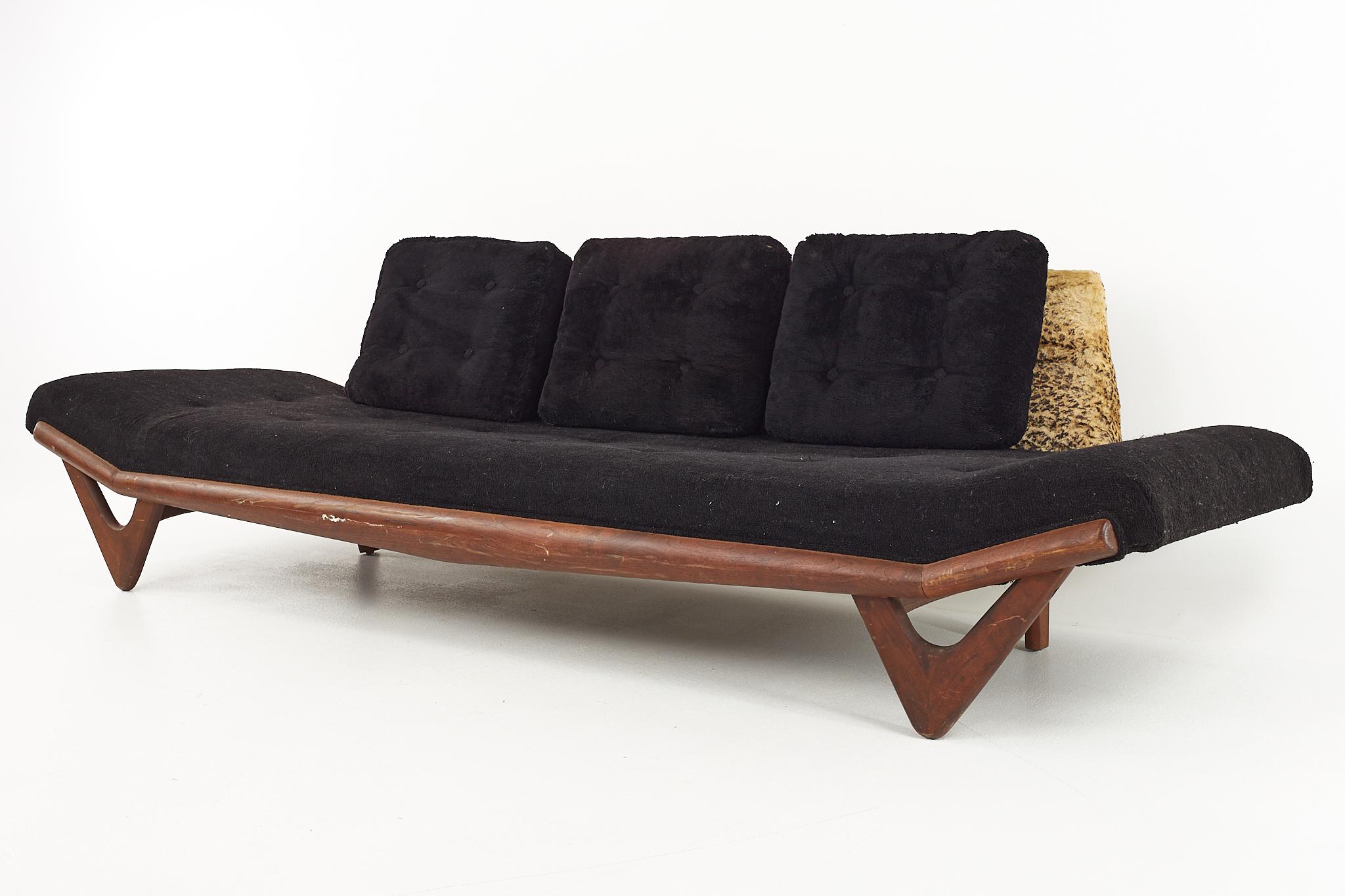 Mid-Century Modern Adrian Pearsall Mid Century Walnut Gondola Sofa For Sale