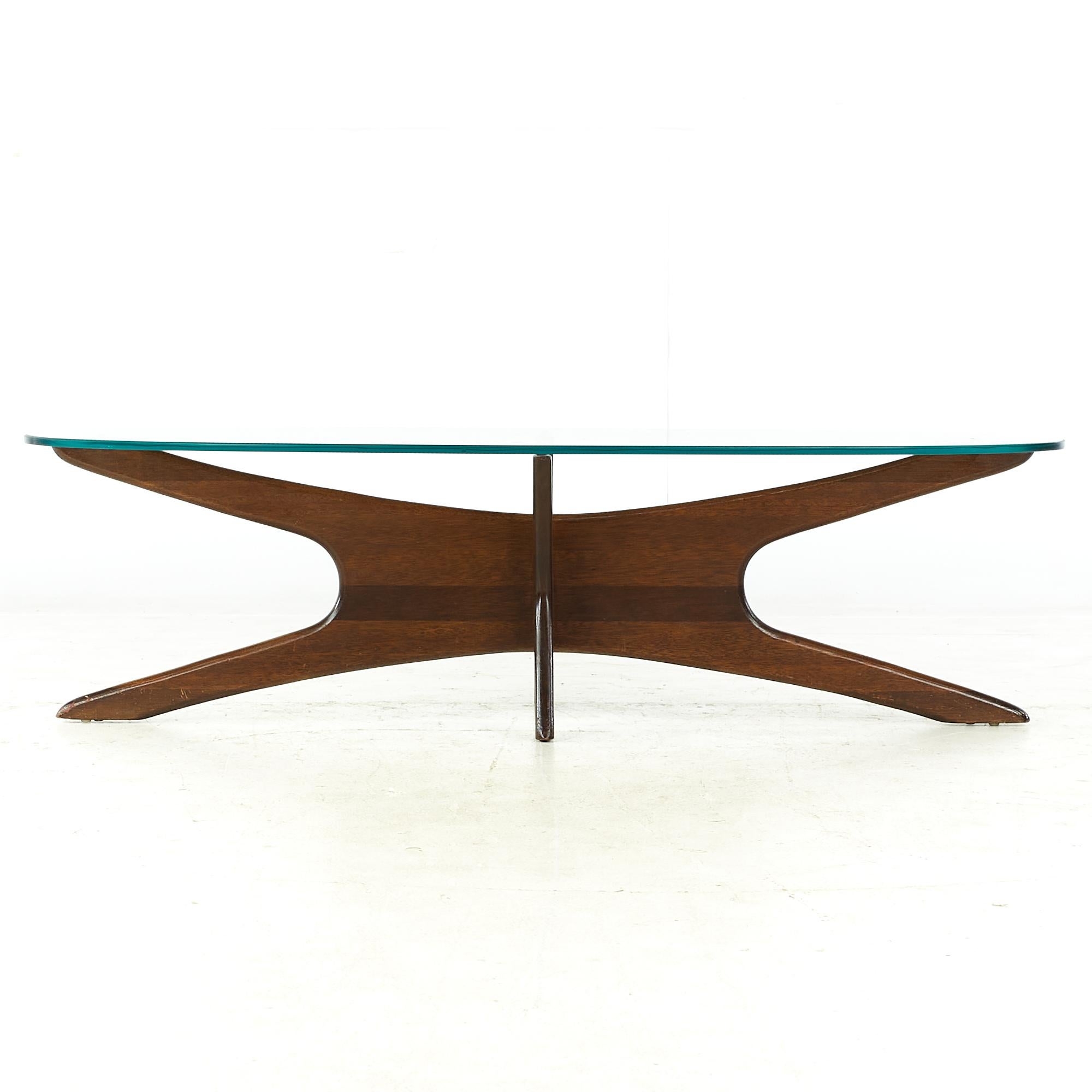 Adrian Pearsall midcentury walnut jacks coffee table.

This table measures: 60 wide x 20.75 wide x 17 inches high.

All pieces of furniture can be had in what we call restored vintage condition. That means the piece is restored upon purchase so