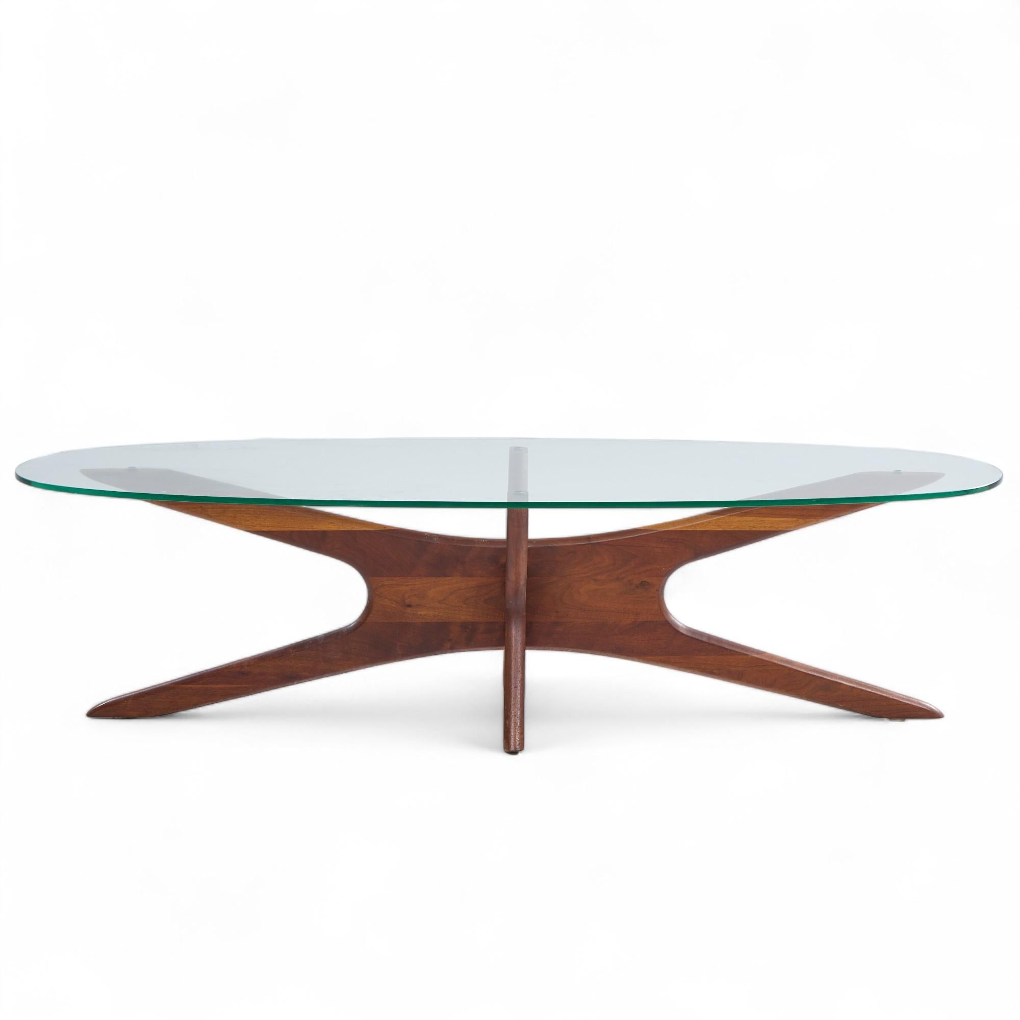 Glass Adrian Pearsall Mid Century Walnut Jacks Coffee Table For Sale