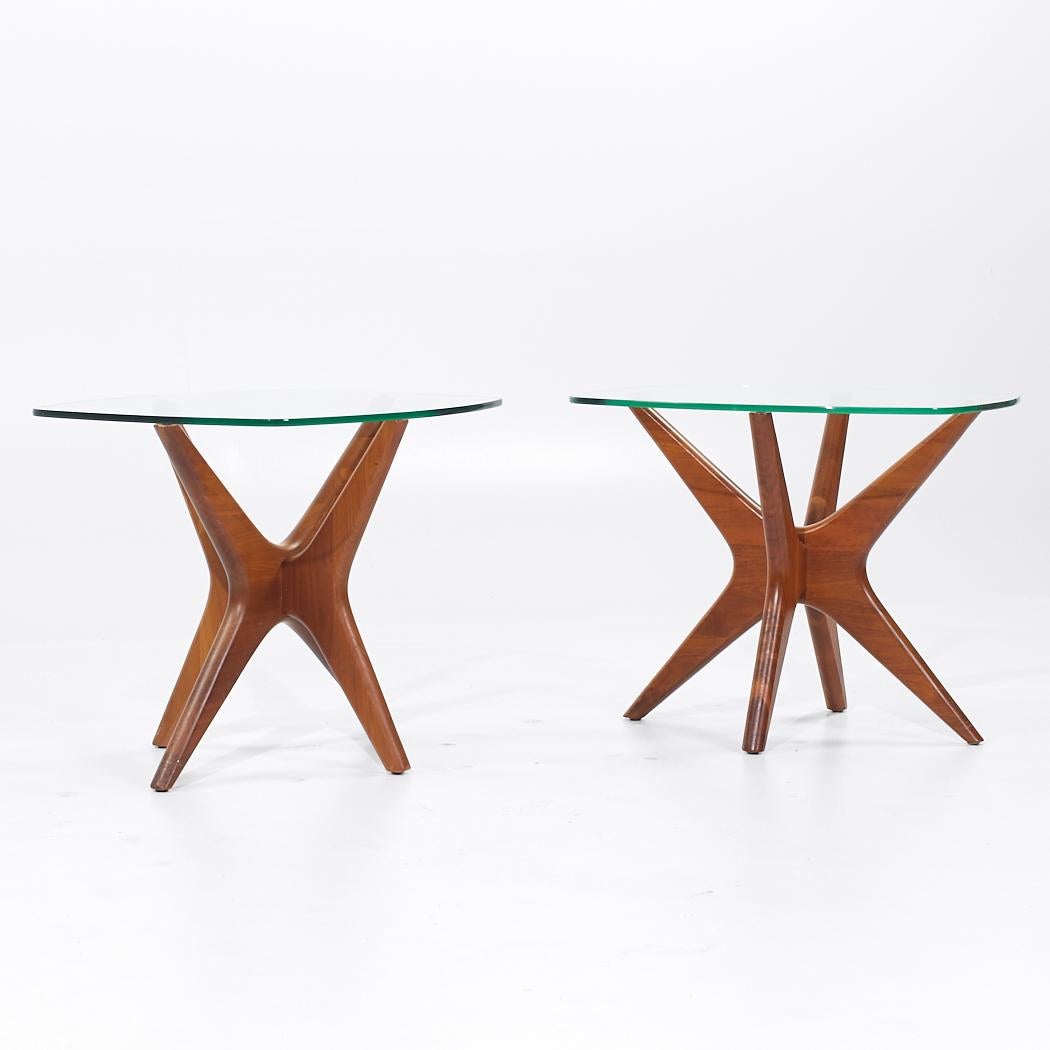 Adrian Pearsall Mid Century Walnut Jacks Side Tables - Pair

Each side table measures: 20 wide x 24 deep x 19.25 inches high

All pieces of furniture can be had in what we call restored vintage condition. That means the piece is restored upon