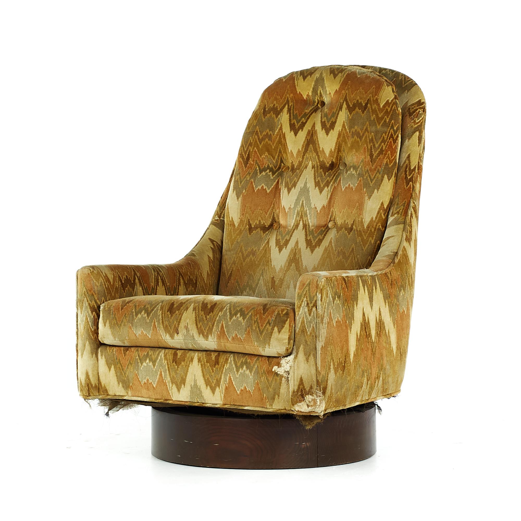 Mid-Century Modern Adrian Pearsall Midcentury Walnut Swivel Chair For Sale
