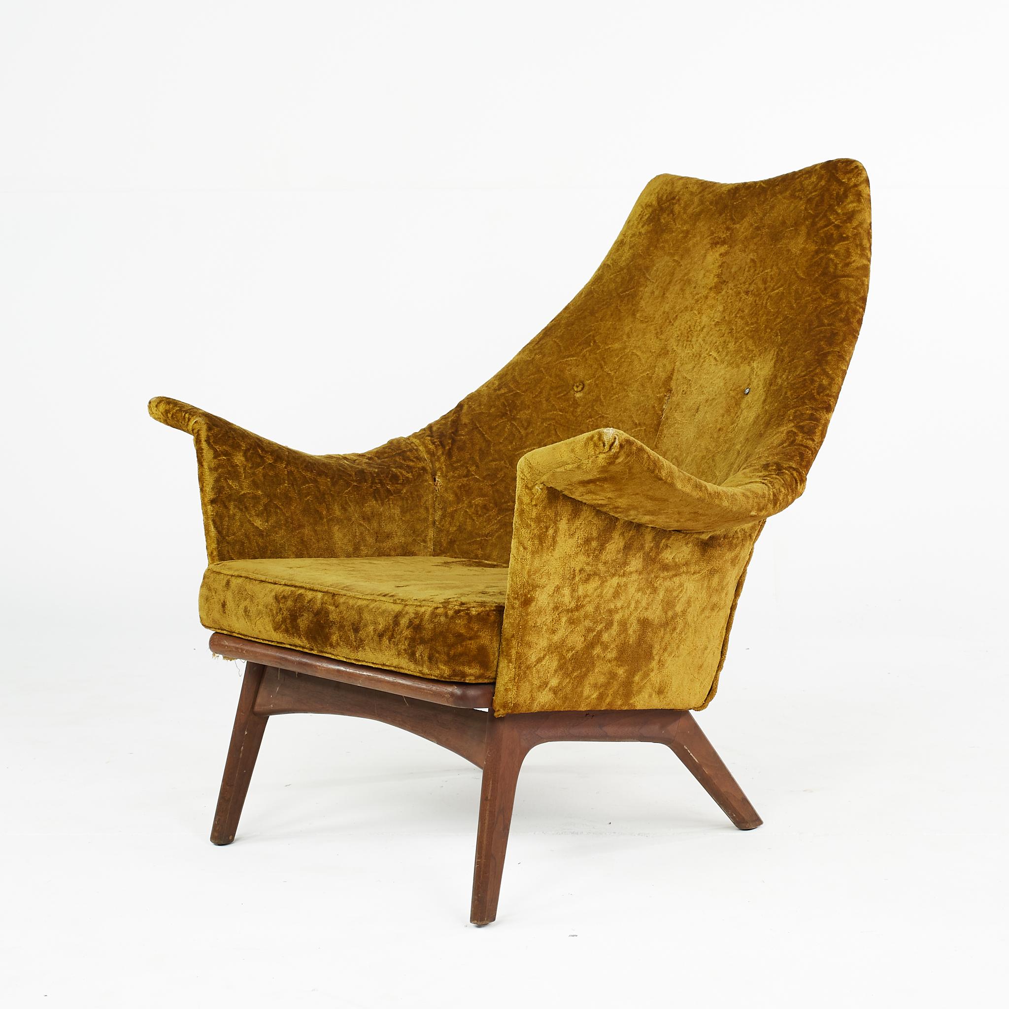 Mid-Century Modern Adrian Pearsall Mid Century Walnut Wingback Arm Chair For Sale