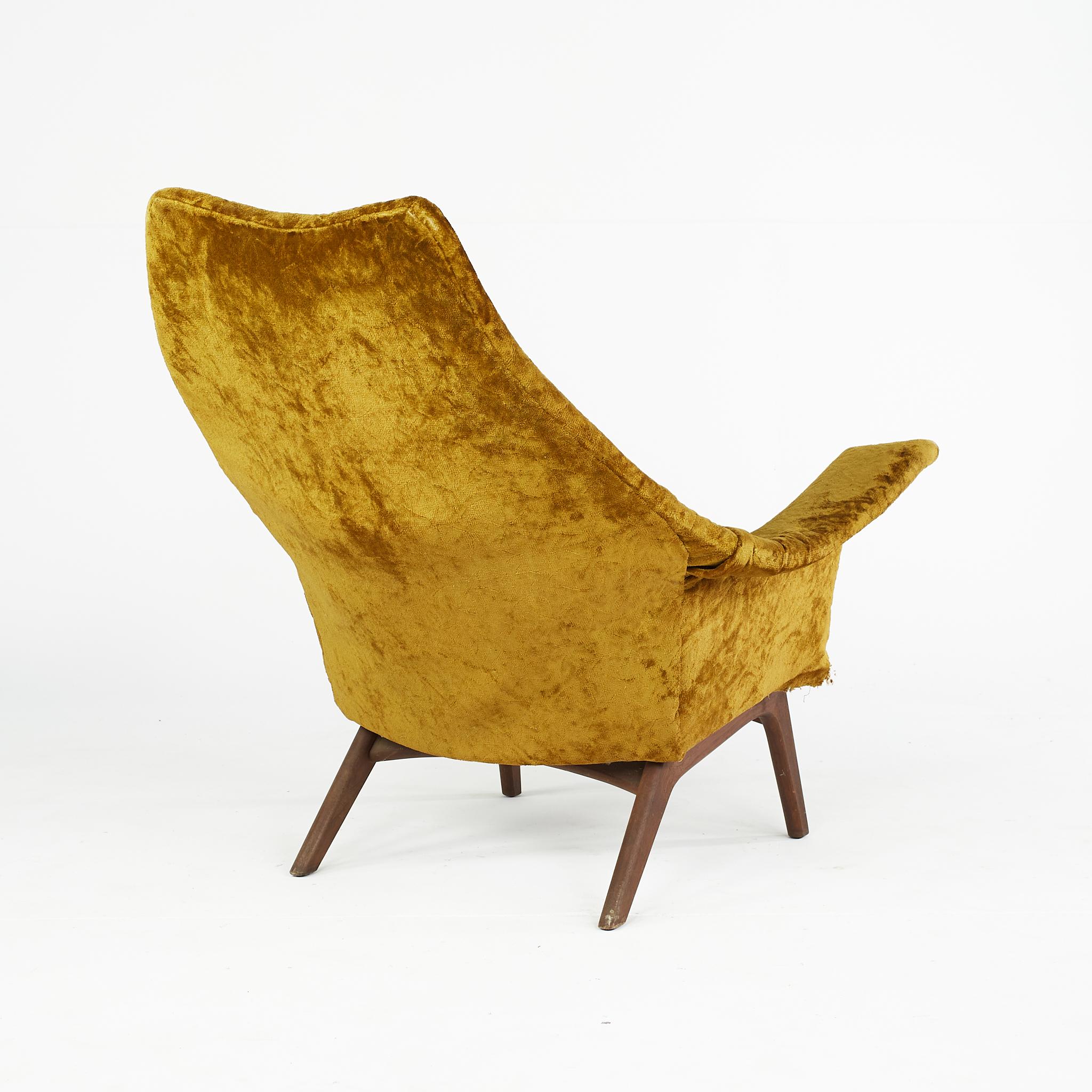 American Adrian Pearsall Mid Century Walnut Wingback Arm Chair For Sale