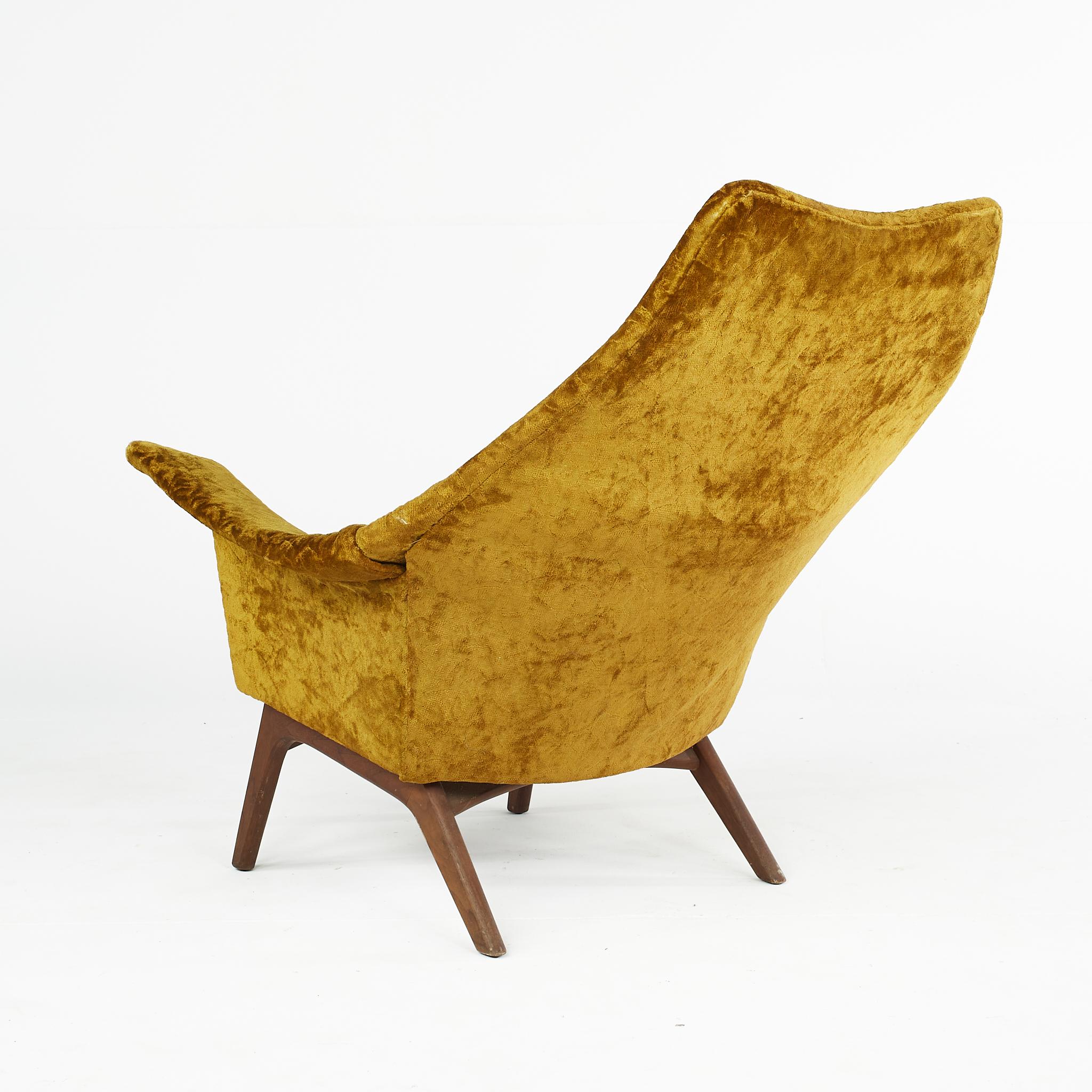 Late 20th Century Adrian Pearsall Mid Century Walnut Wingback Arm Chair For Sale