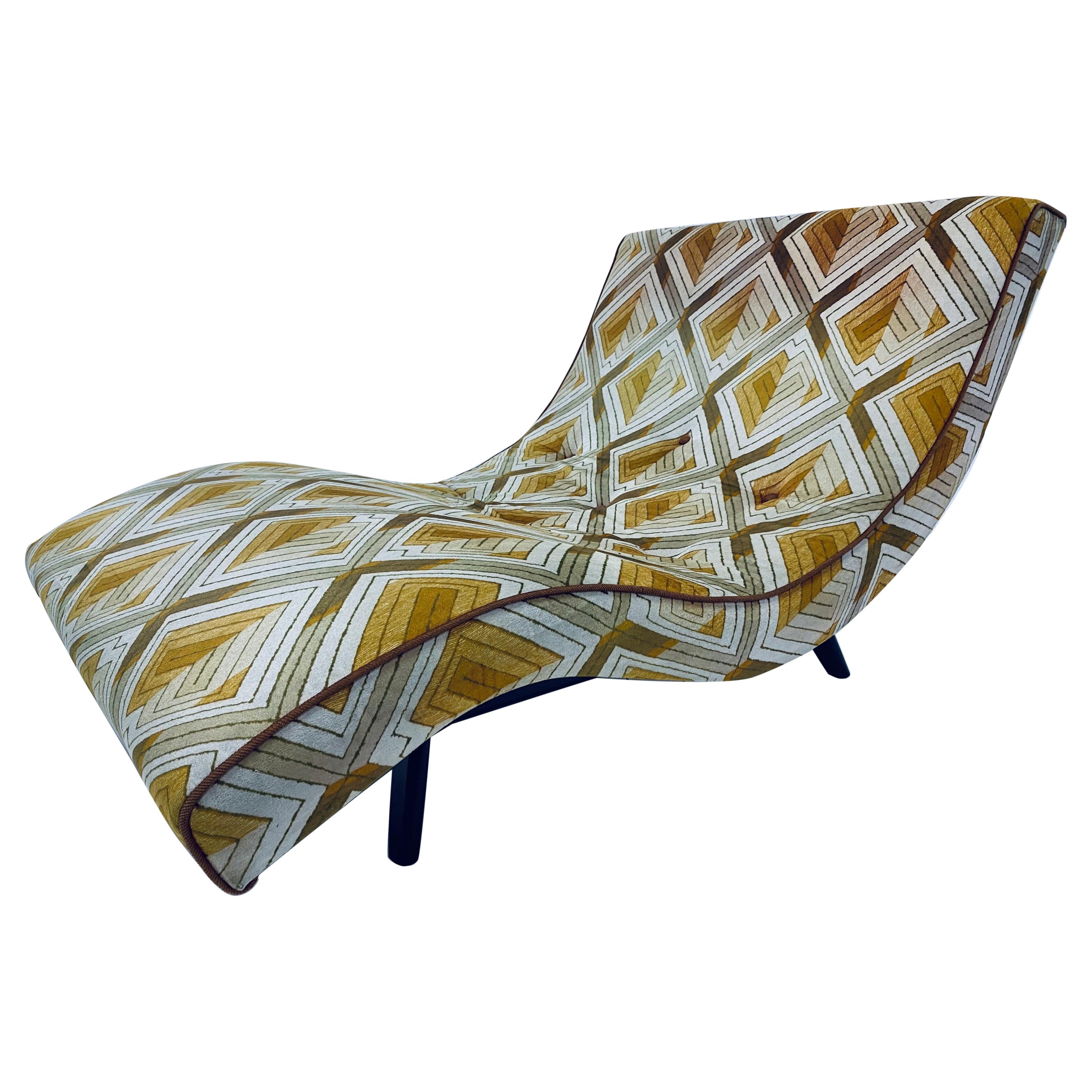 Adrian Pearsall Mid-Century Wave Chaise Lounge with Ebony Base for Craft Assoc.