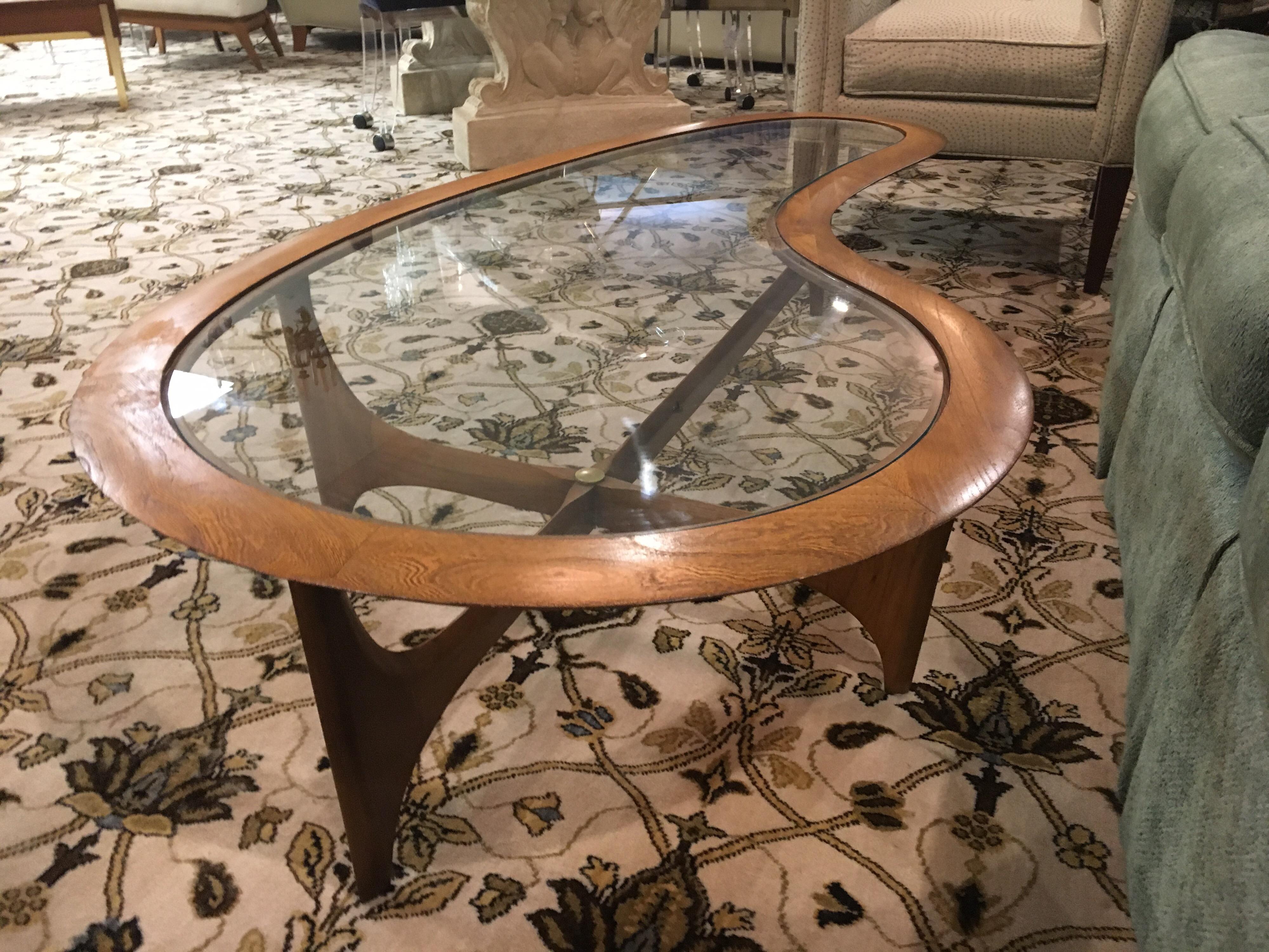 Adrian Pearsall Mid-Century  XL Kidney Glass Boomerang Cocktail Coffee Table 3