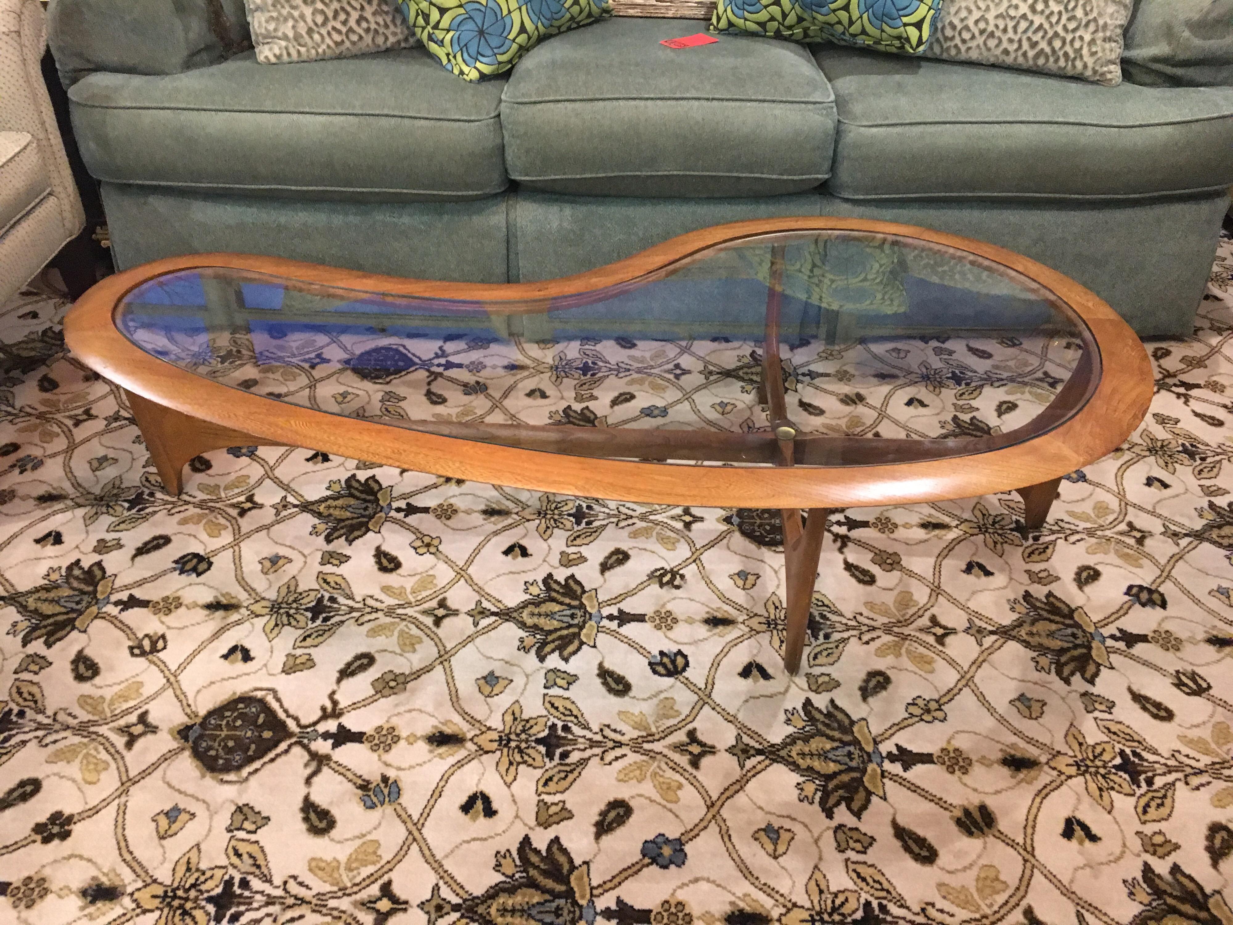 Adrian Pearsall Mid-Century  XL Kidney Glass Boomerang Cocktail Coffee Table 7