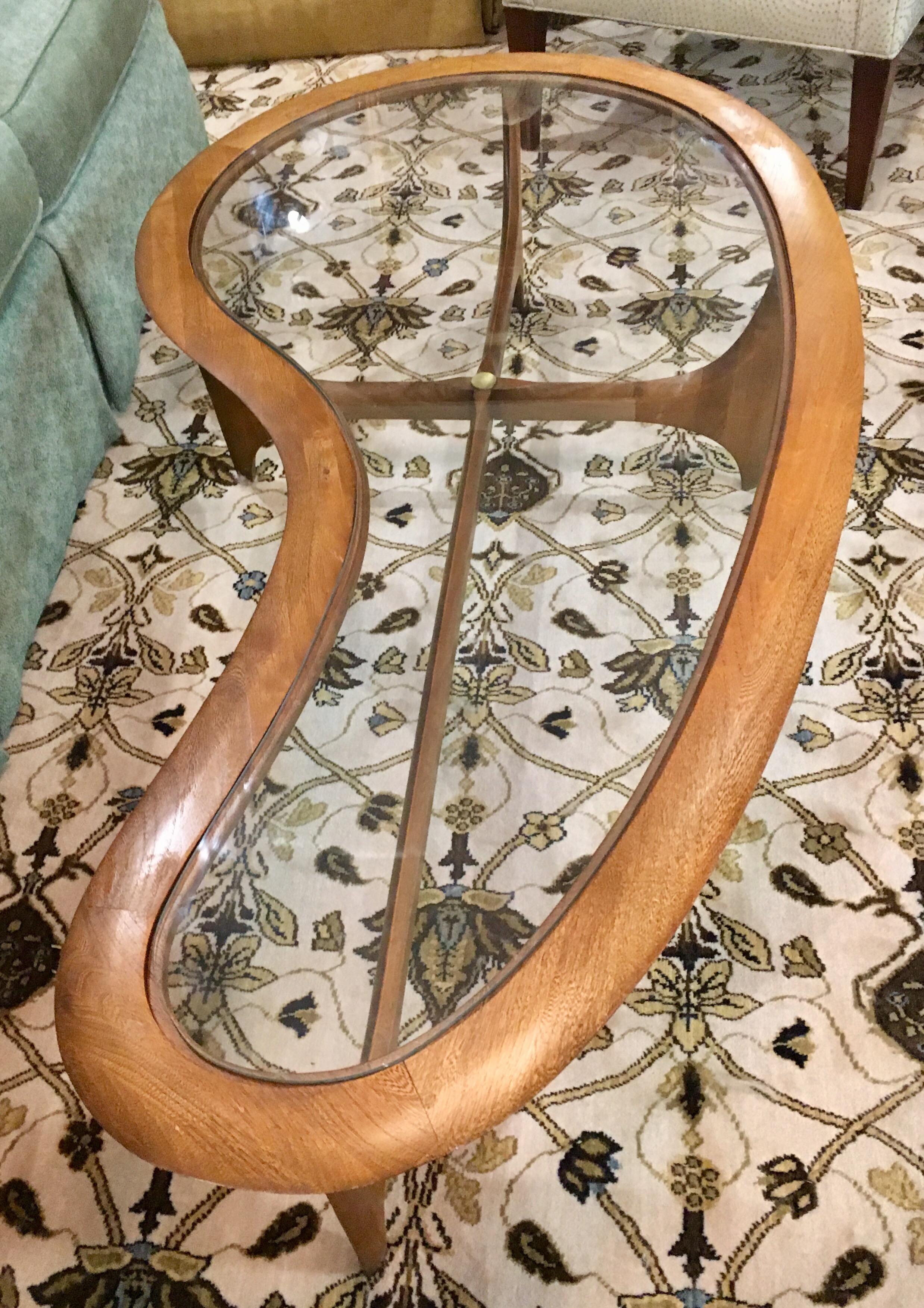 Mid-Century Modern Adrian Pearsall Mid-Century  XL Kidney Glass Boomerang Cocktail Coffee Table